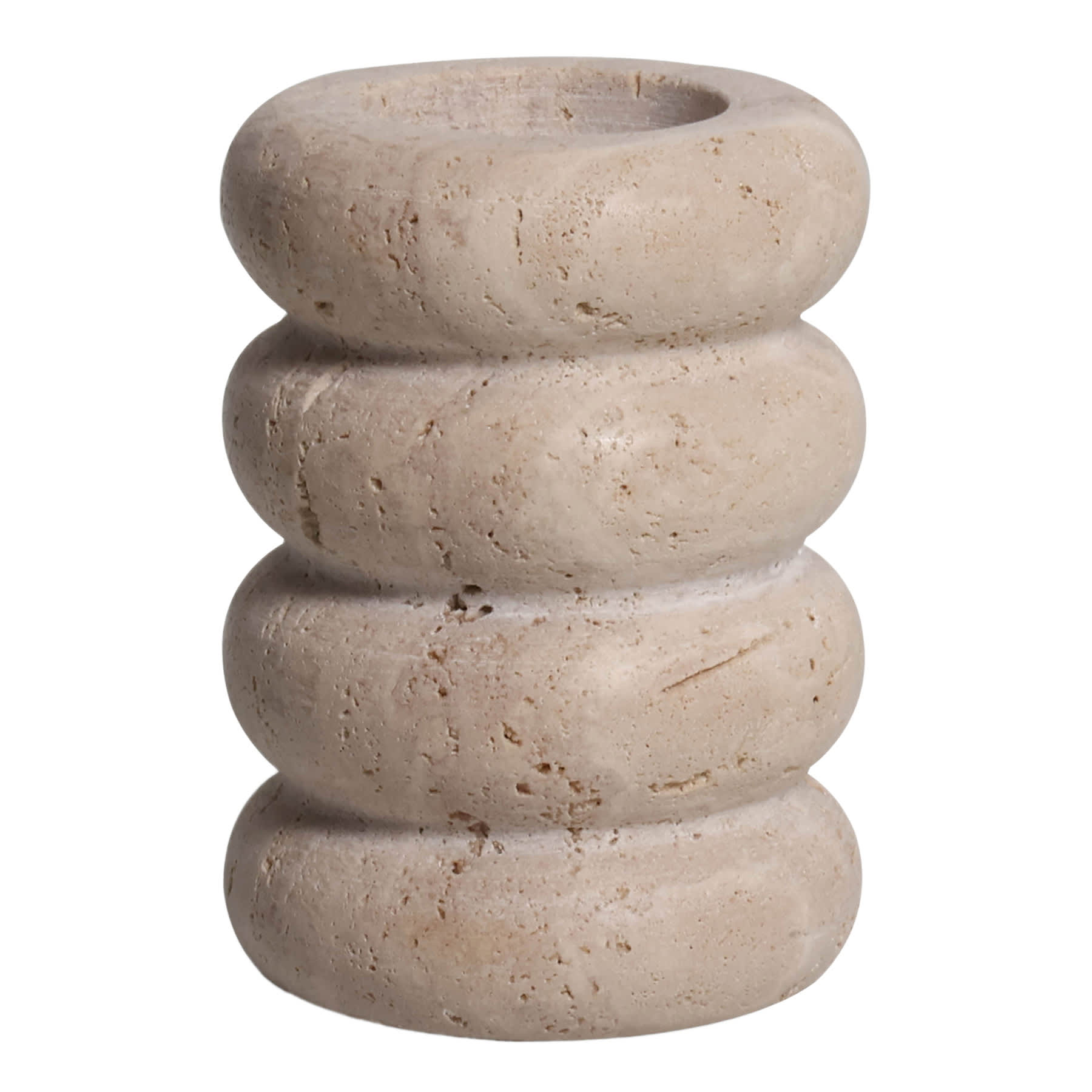 Crosby St. Travertine Taper Candle Holder, 3x4