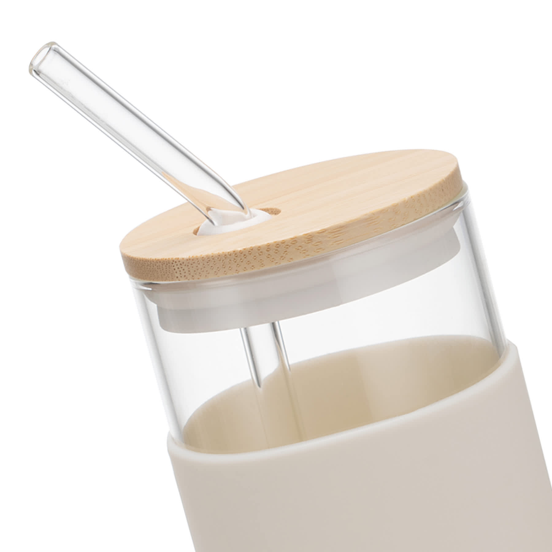 White Silicone Sleeve Tumbler with Straw, 20oz