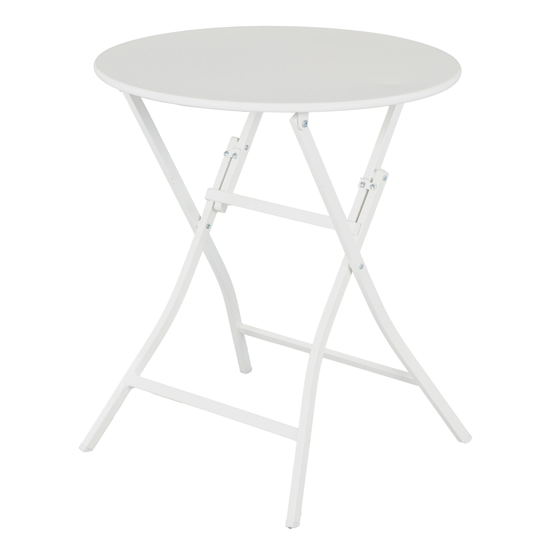 Providence Metal Patio Folding Table, White