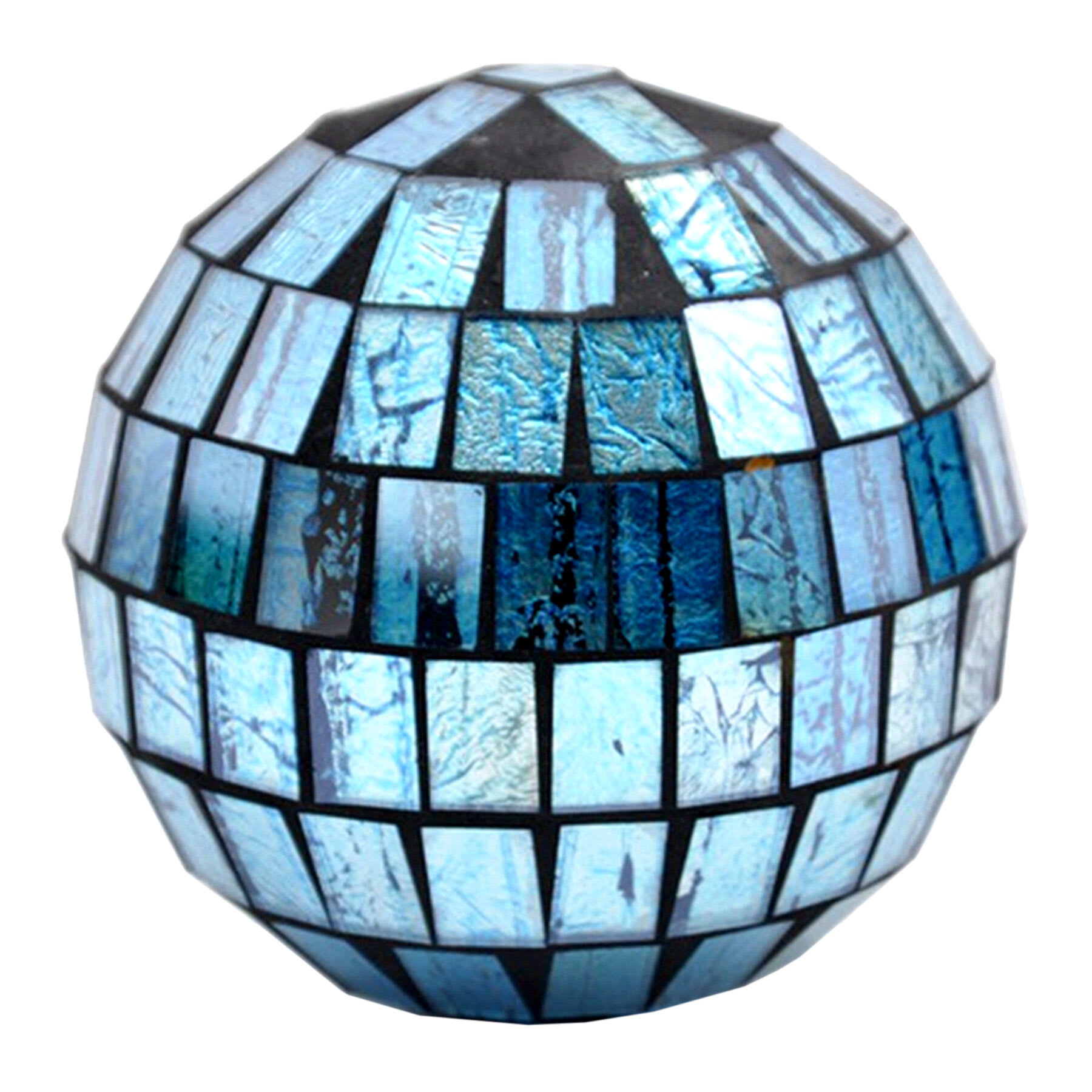 Blue Mosaic Glass Sphere, 3.5"