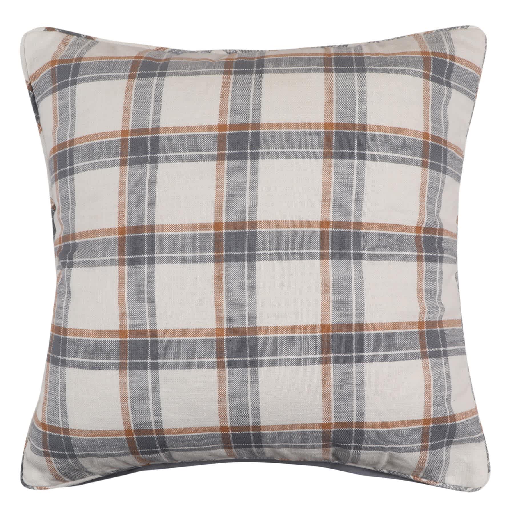 Honeybloom Woven Plaid Throw Pillow, 18"