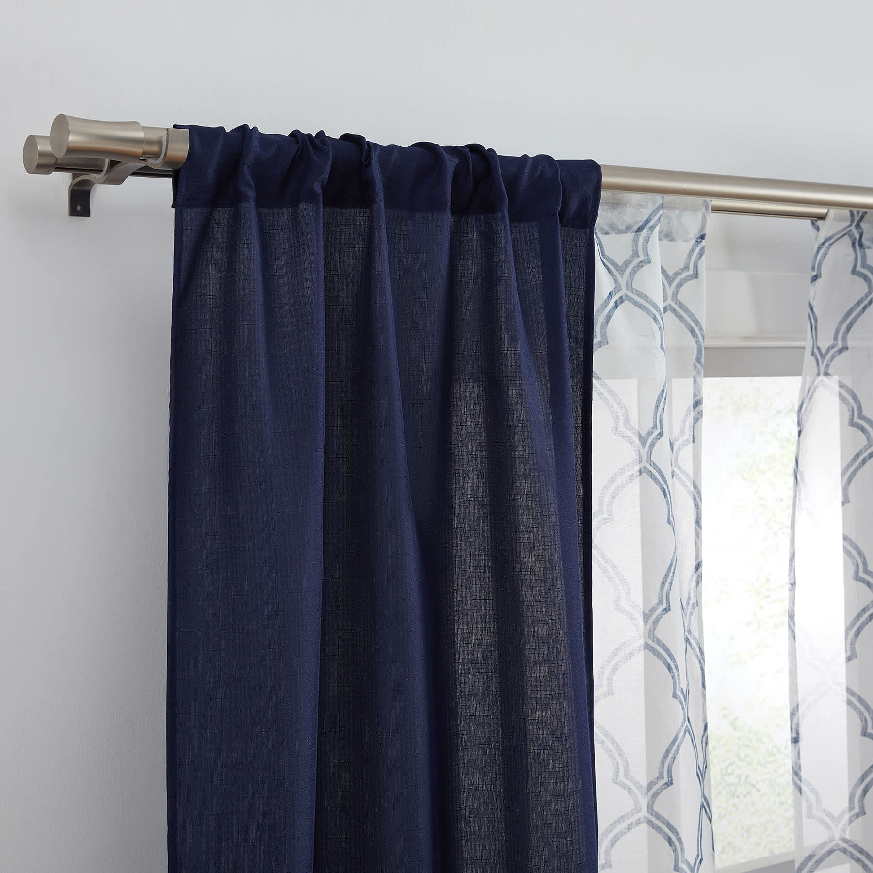4-Pack Ryder & Oakfield Navy Light Filtering Curtain Panels, 84"