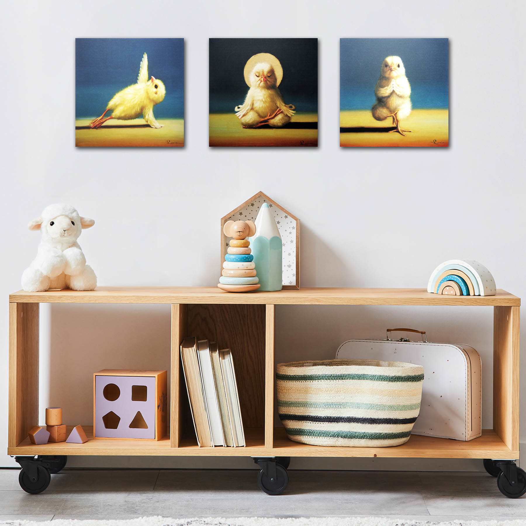 3-Piece Yoga Chicks Canvas Wall Art, 6"