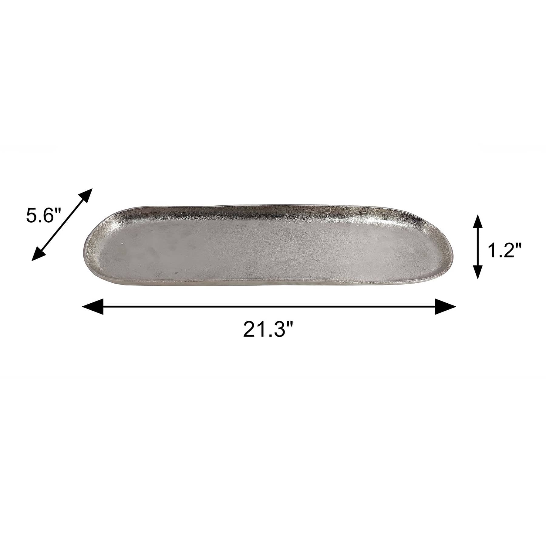 Silver Oblong Aluminum Tray, 21x5.6