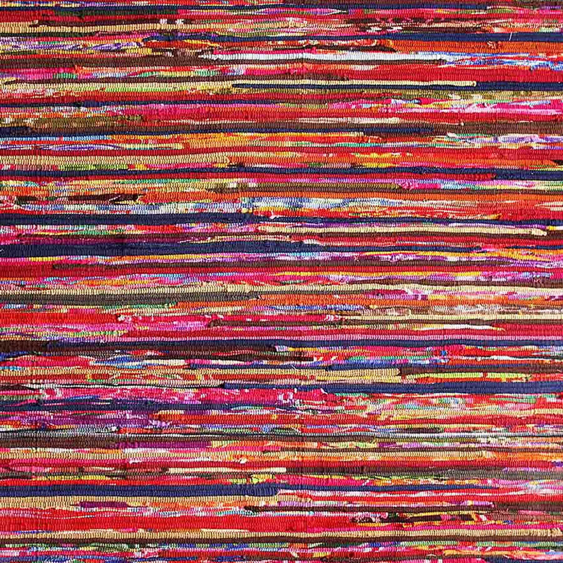 (D410) Polar Chindi Fleece Multicolor Area Rug, 7x10