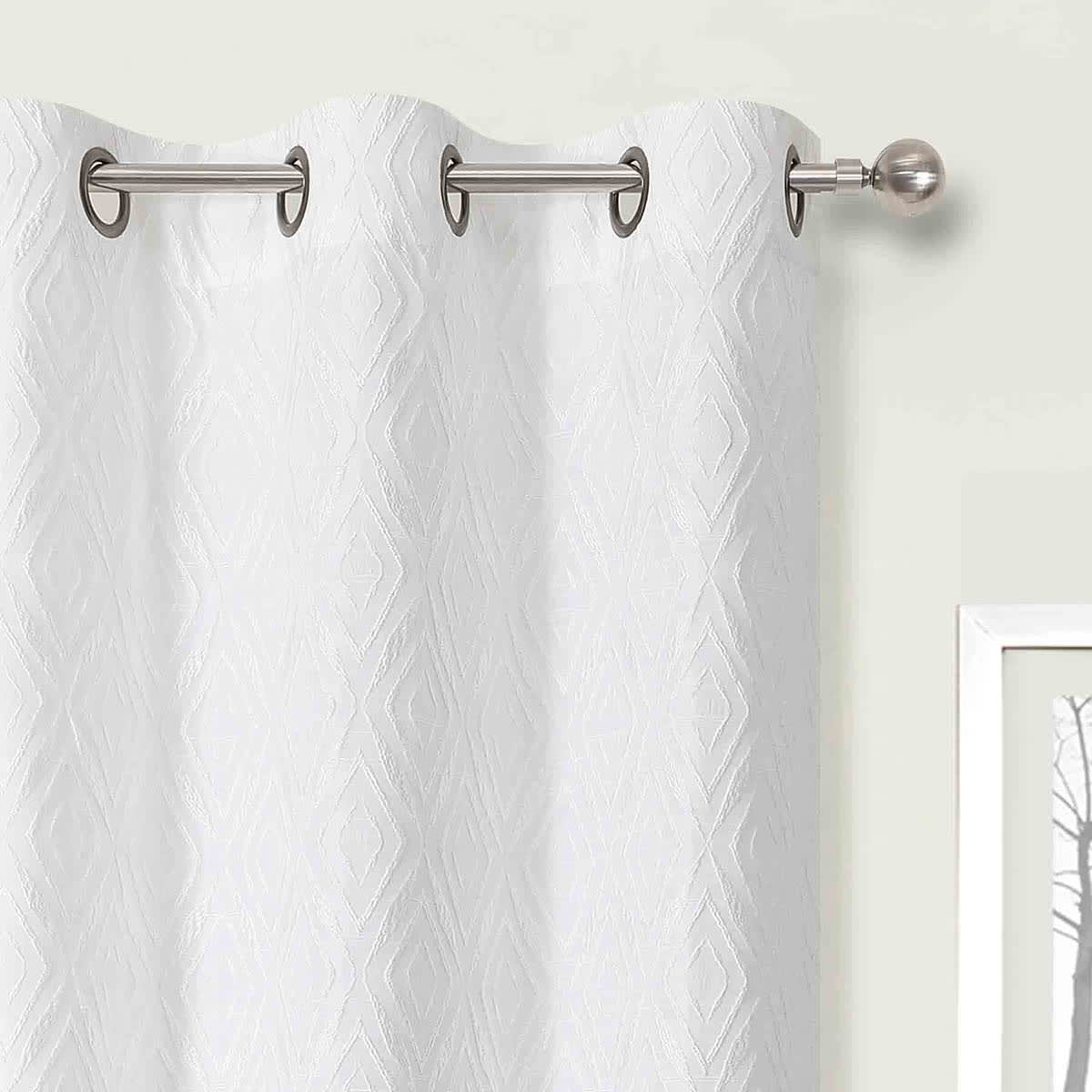 2-Pack Remi White Light Filtering Grommet Curtain Panel Set, 84"