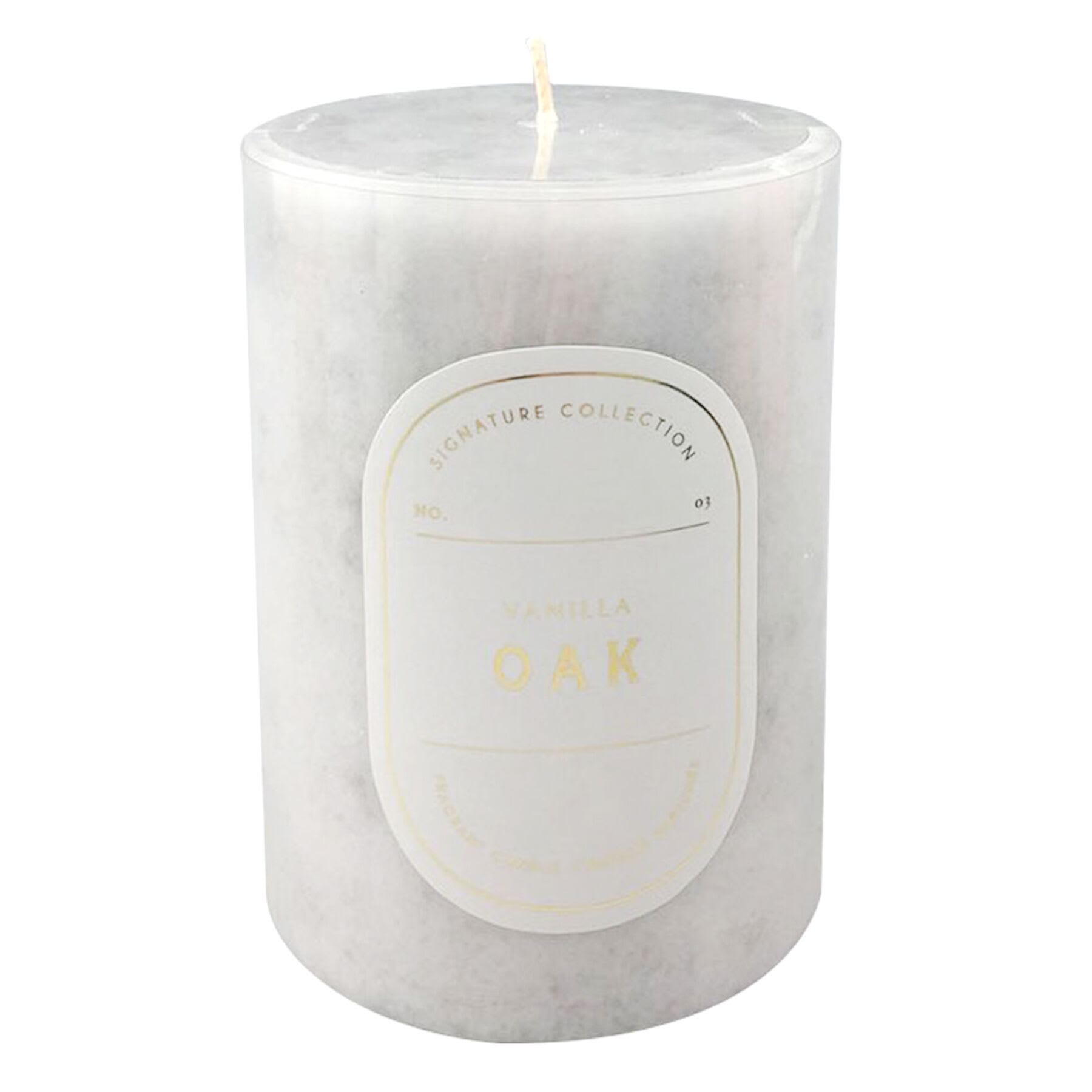 Vanilla Oak Scented Pillar Candle, 3x4