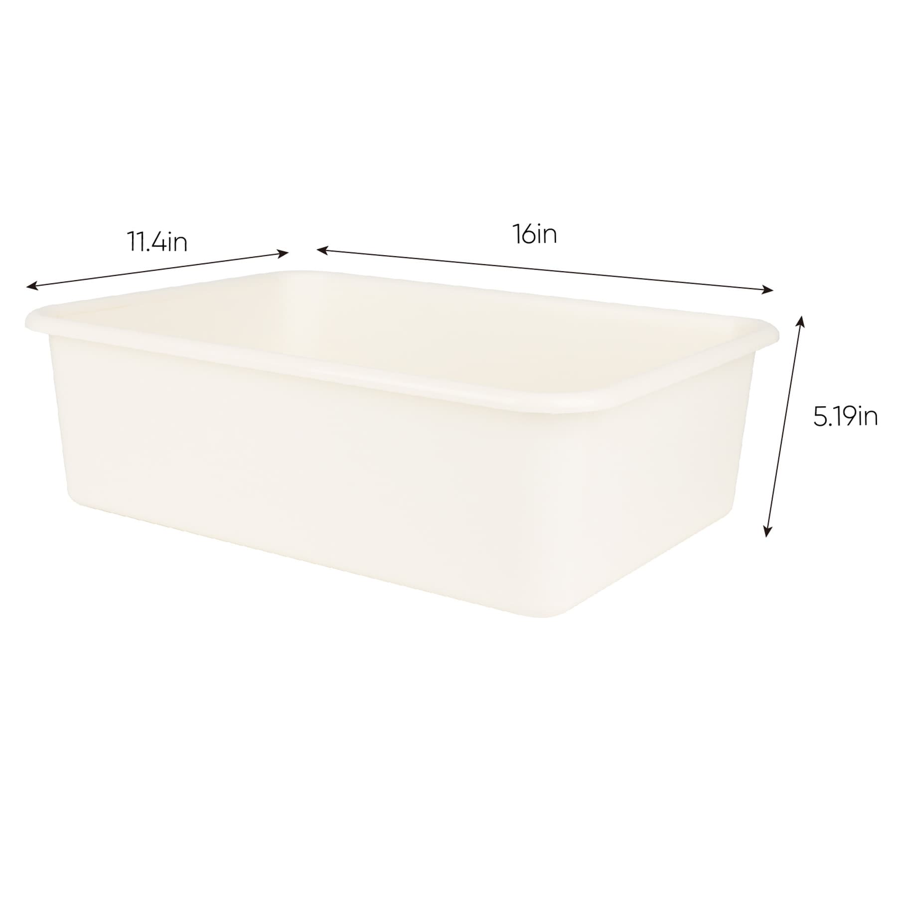 Kids White Storage Bin, Large