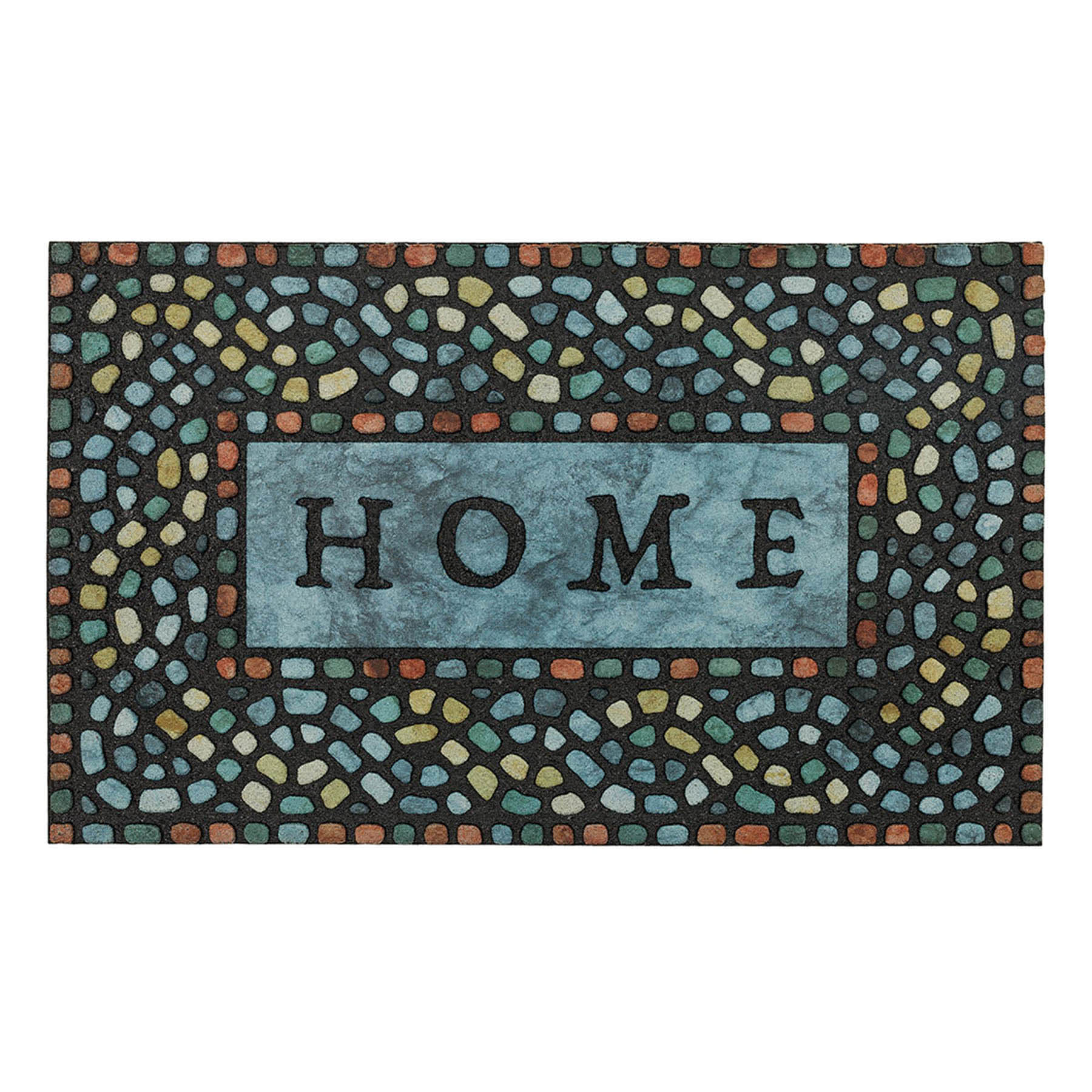 Home Mineral Pebbles Rubber Doormat, 18x30