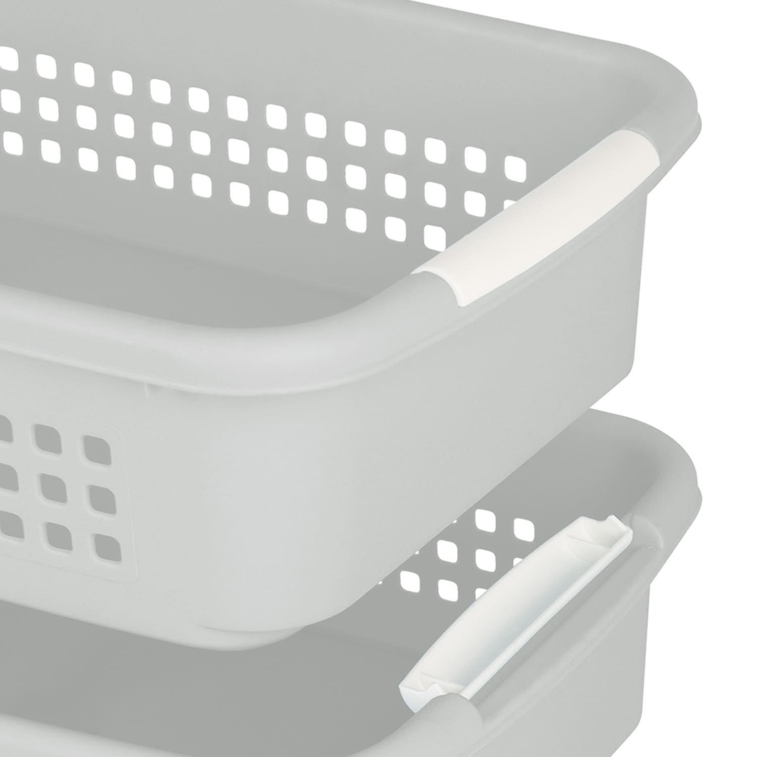 2-Pack Grey Stacked Nest Storage Basket, Large