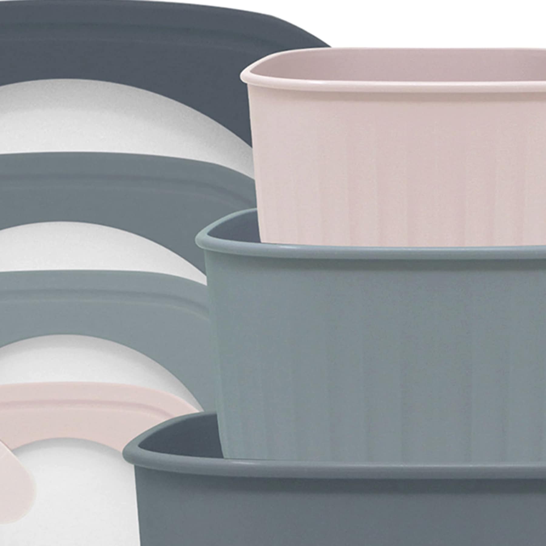 4-Piece Square Storage Bowl Containers, Blue