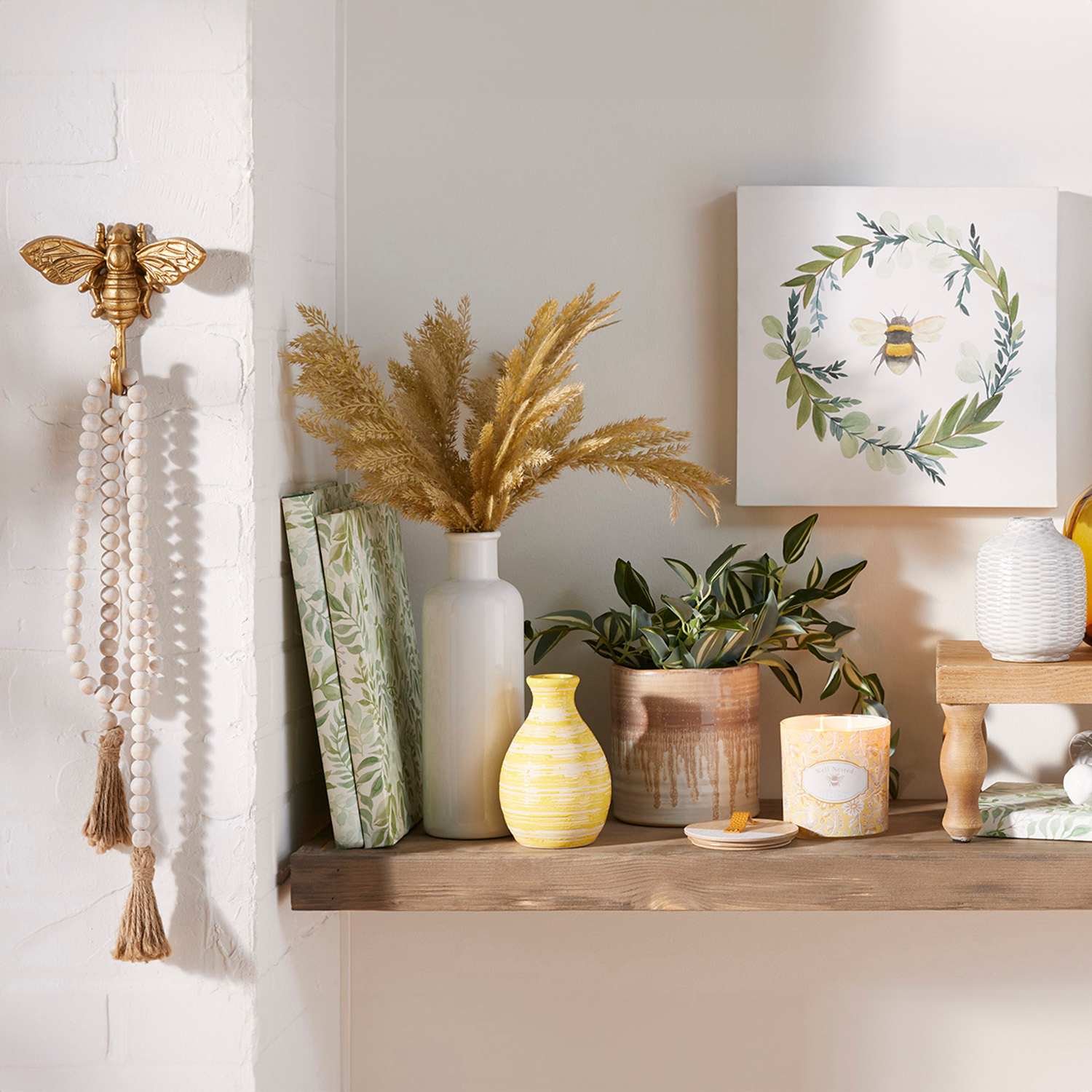 Honeybloom Gold Metal Bee Wall Hook, 6"