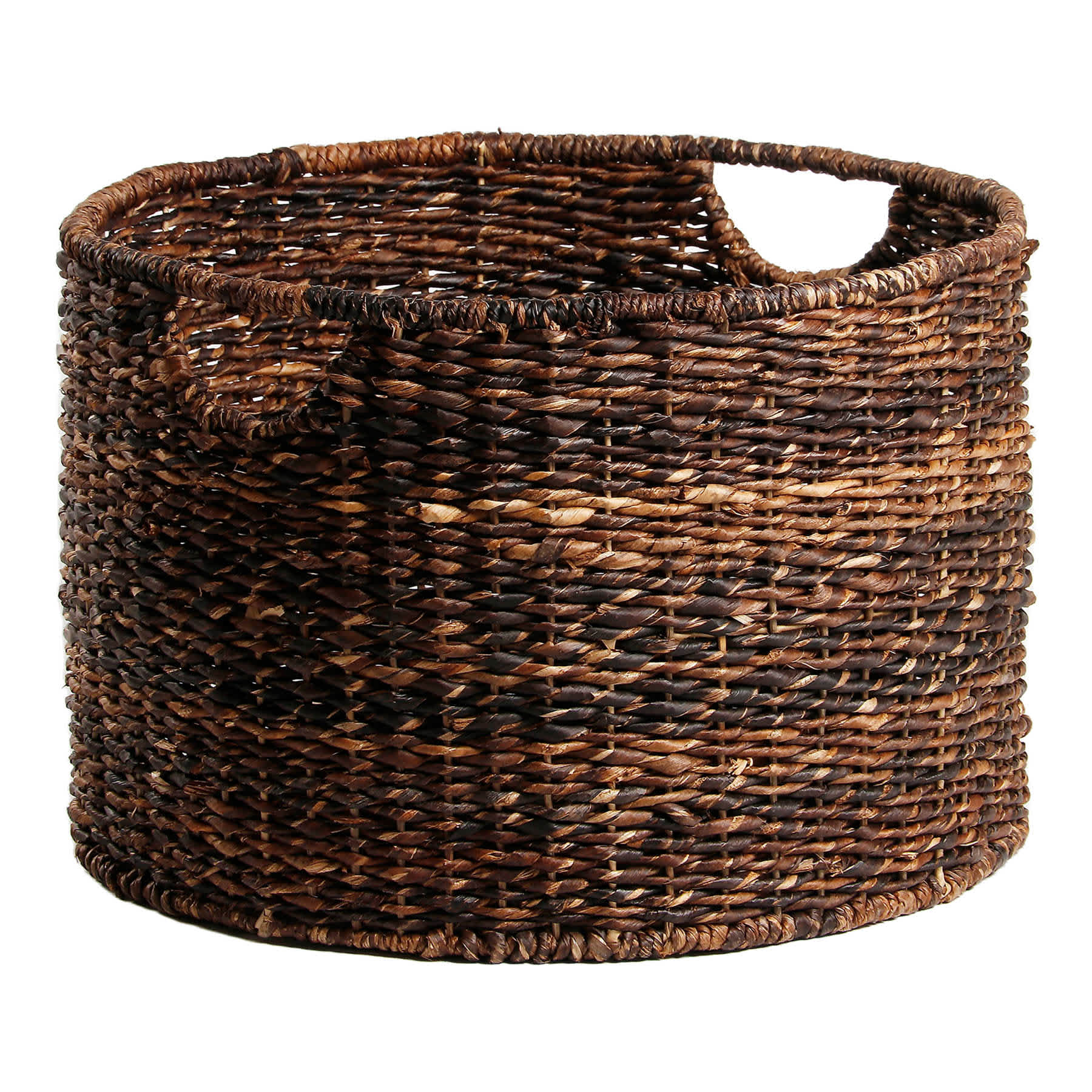 Round Woven Abaca Storage Basket, Large