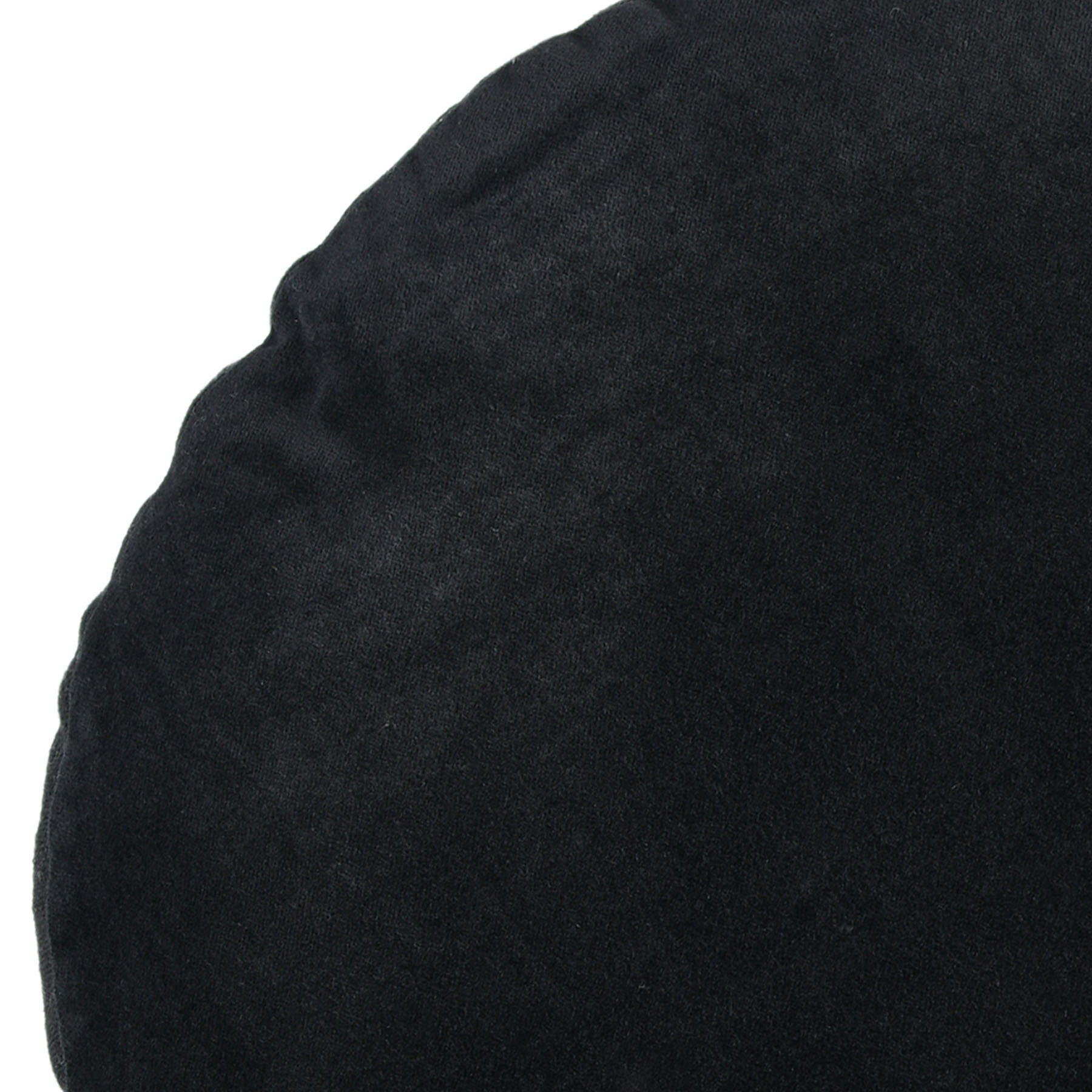 Crosby St. Black Cotton Slub & Velvet Round Throw Pillow, 16"