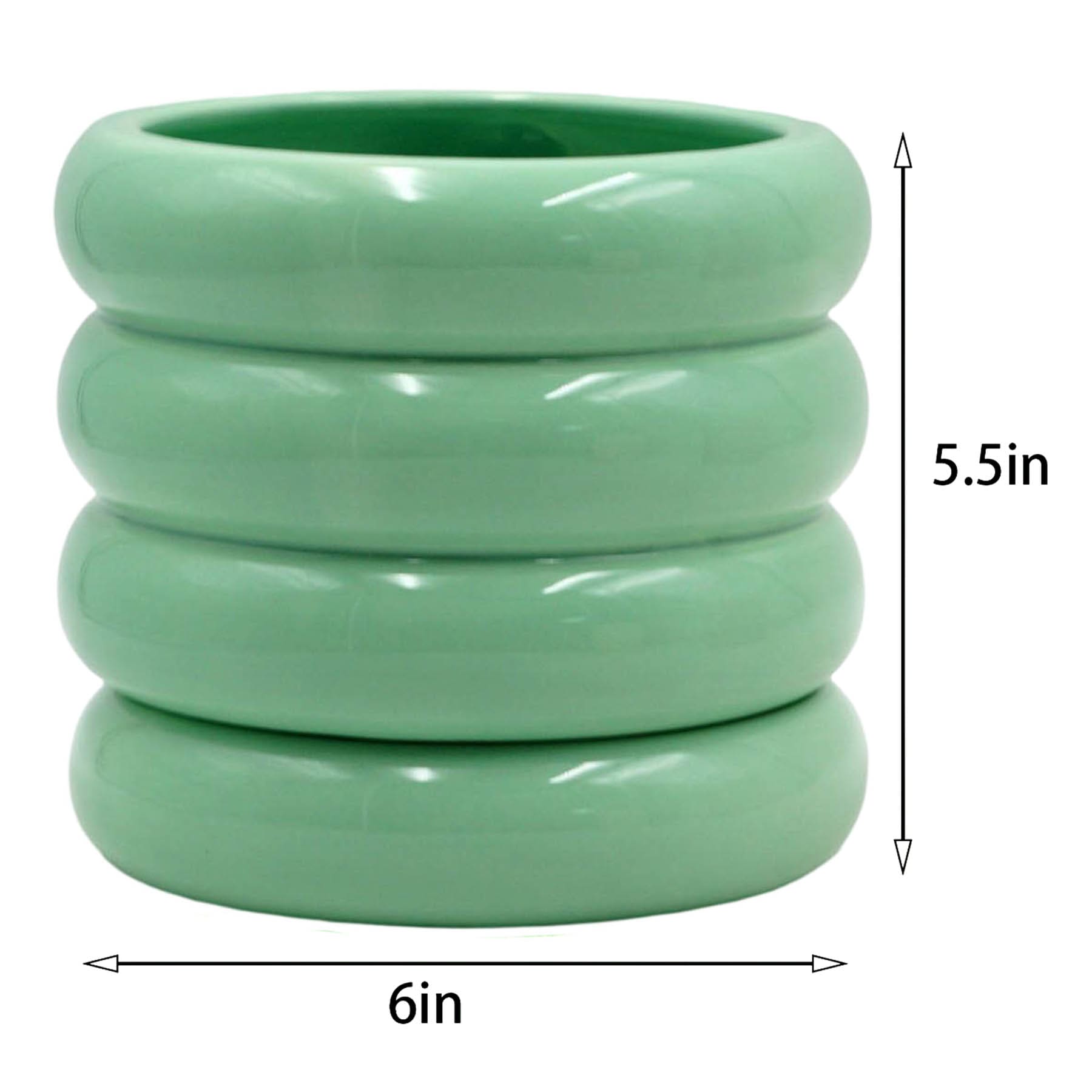 Sunny Club Indoor Green Ceramic Planter, Small