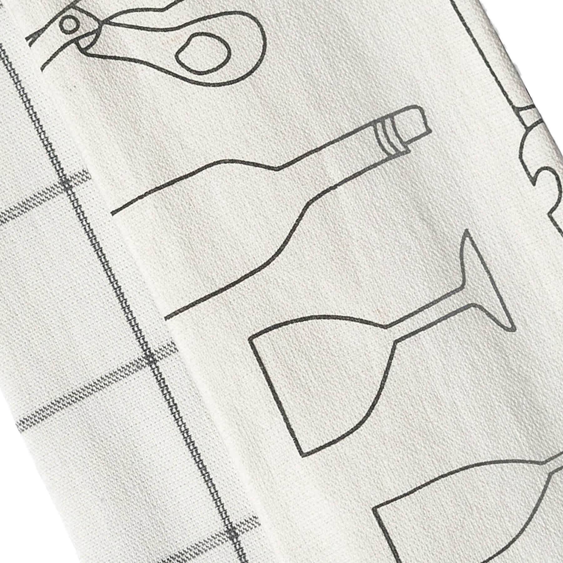 Set of 2 Grey Tools Print Terry Cotton Kitchen Towels