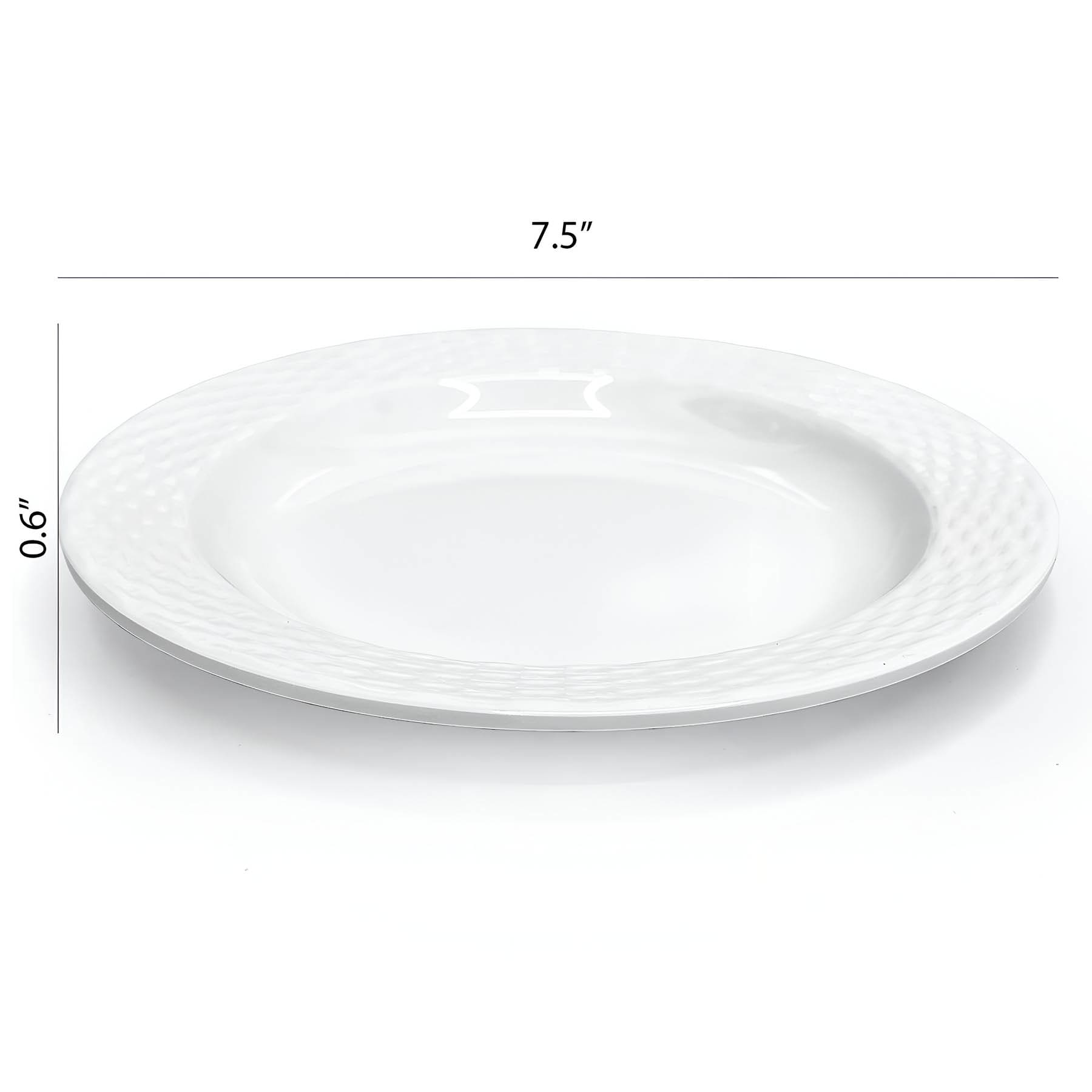Topaz White Salad Plate, 7.5"