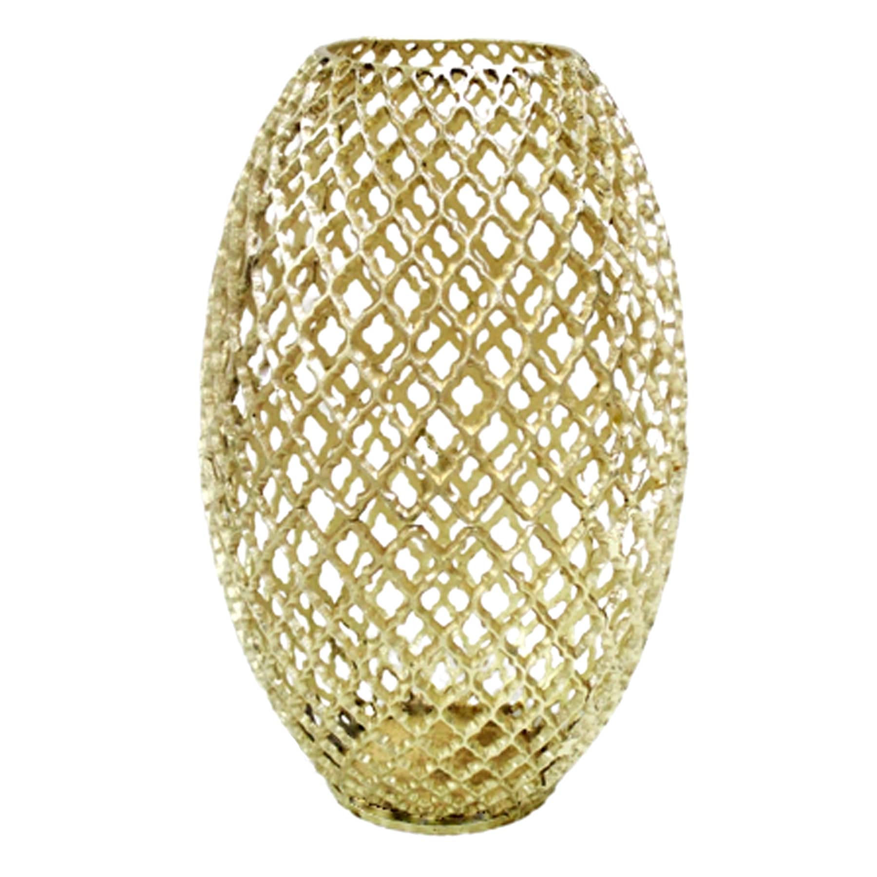 Providence Gold Metal Cutout Vase, 19.5"