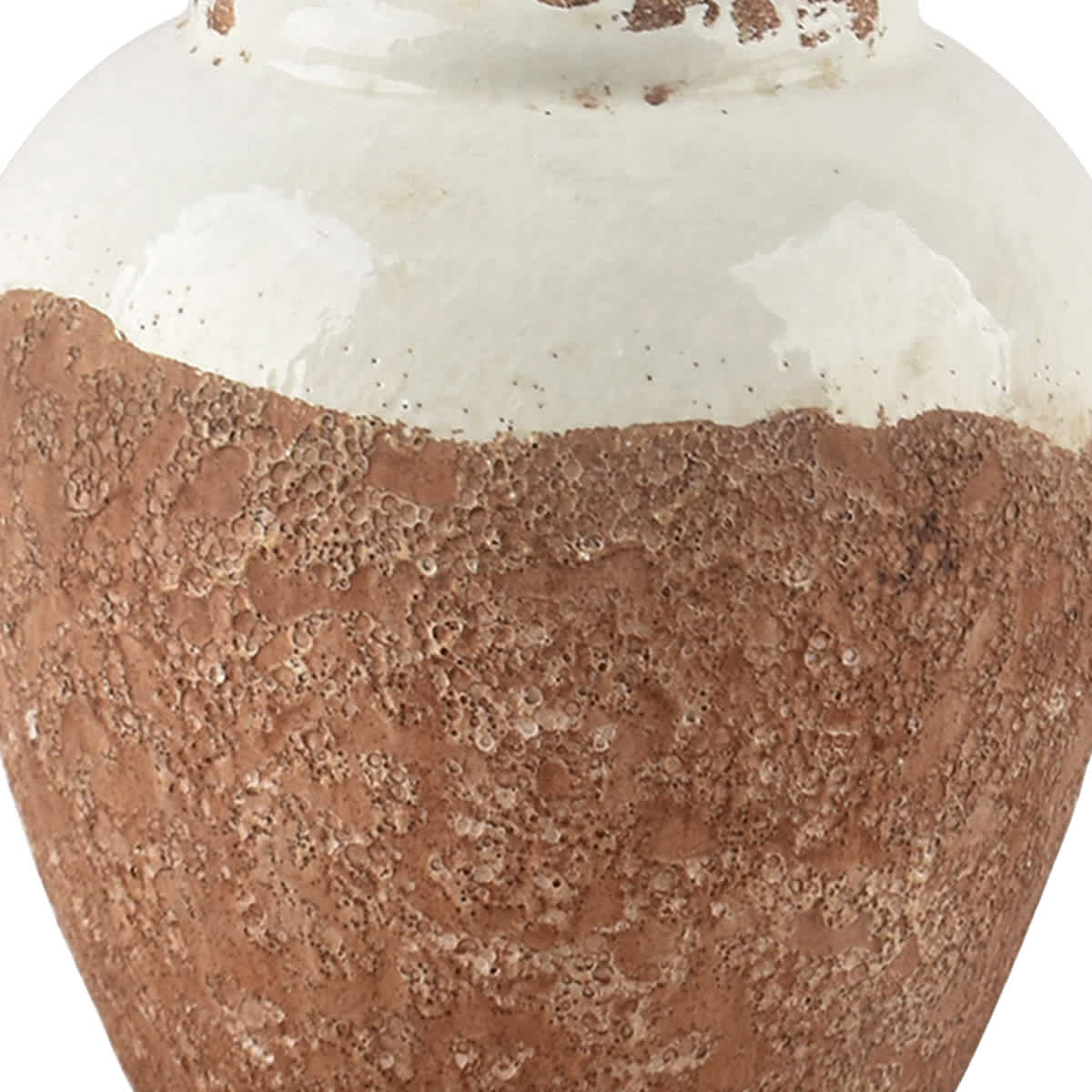 Honeybloom Natural Ceramic Two-Toned Textured Small Lamp Base, 12"