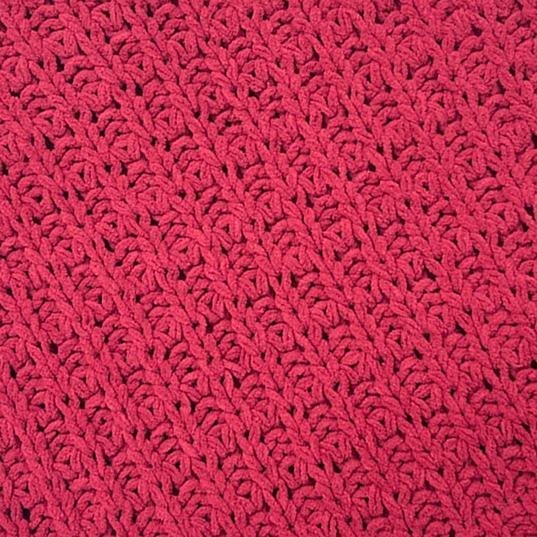 Red Chenille Knit Throw Blanket, 50x60