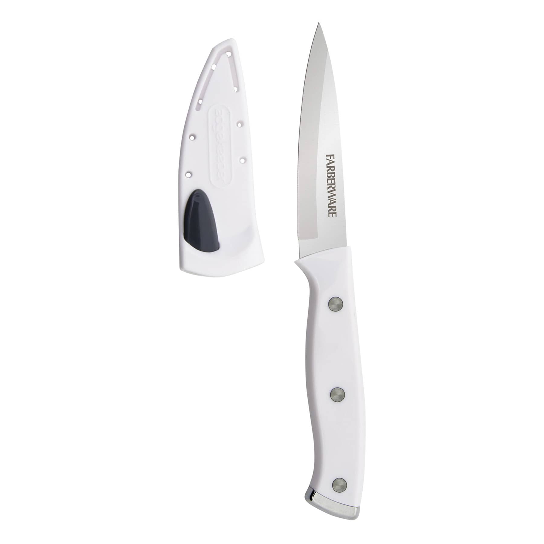 Farberware Edgekeeper White Triple Revited Paring Knife, 3.5"