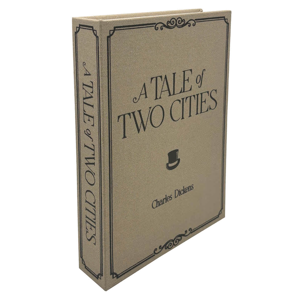 Beige Linen Tale of Two Cities Book Box, 11"