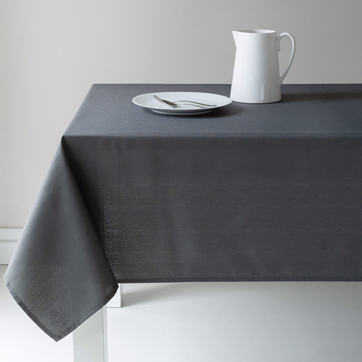 Basics Solid Charcoal Tablecloth, 60x84