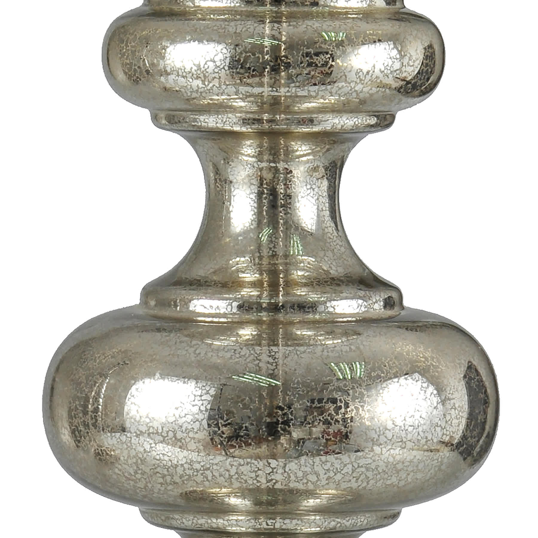 Mercury Glass Double Gourd Large Table Lamp Base, 23"