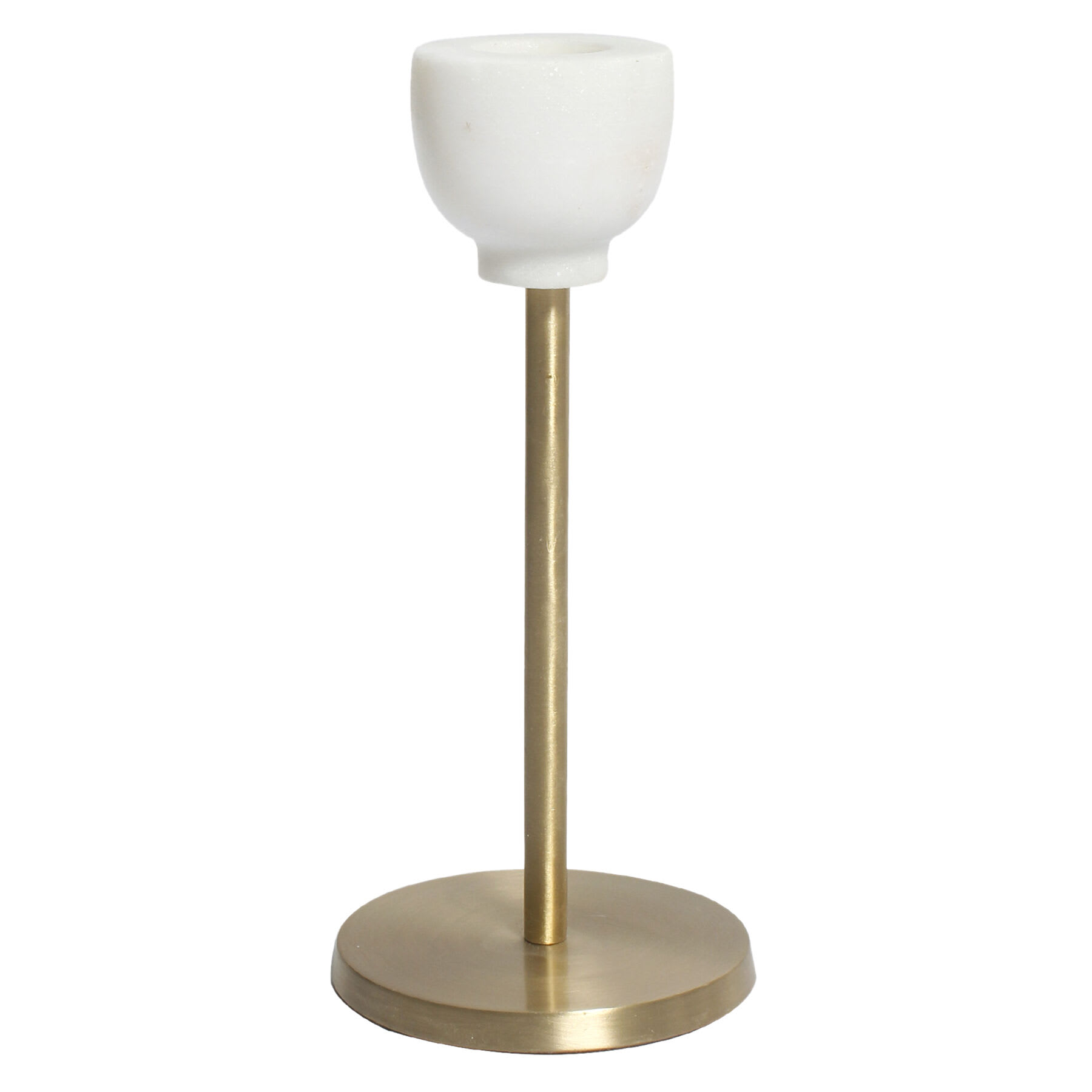 Marbled Brass Taper Candle Holder, 6"