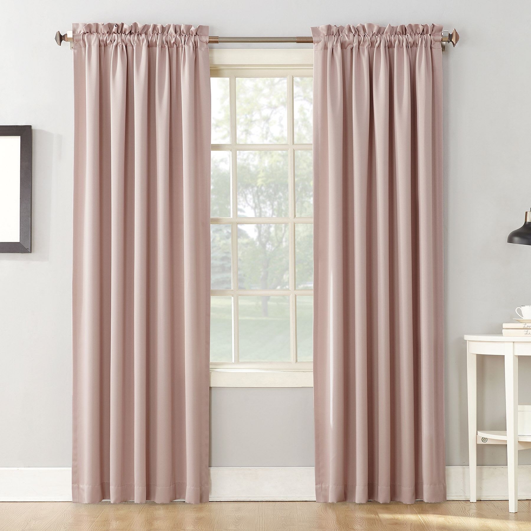Madison Blush Pole Top Room Darkening Curtain Panel, 84"