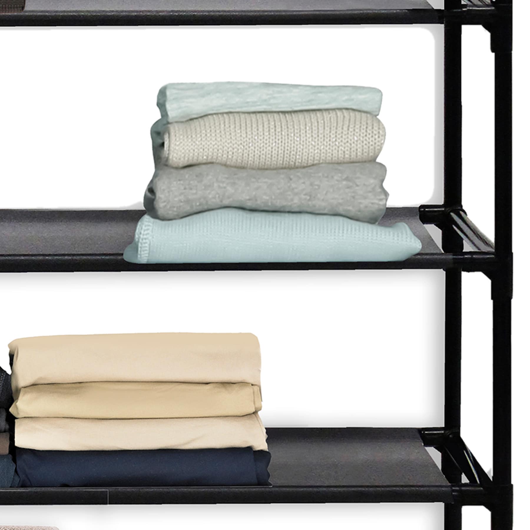 4-Tier & 12-Pair Shoe Rack, Black