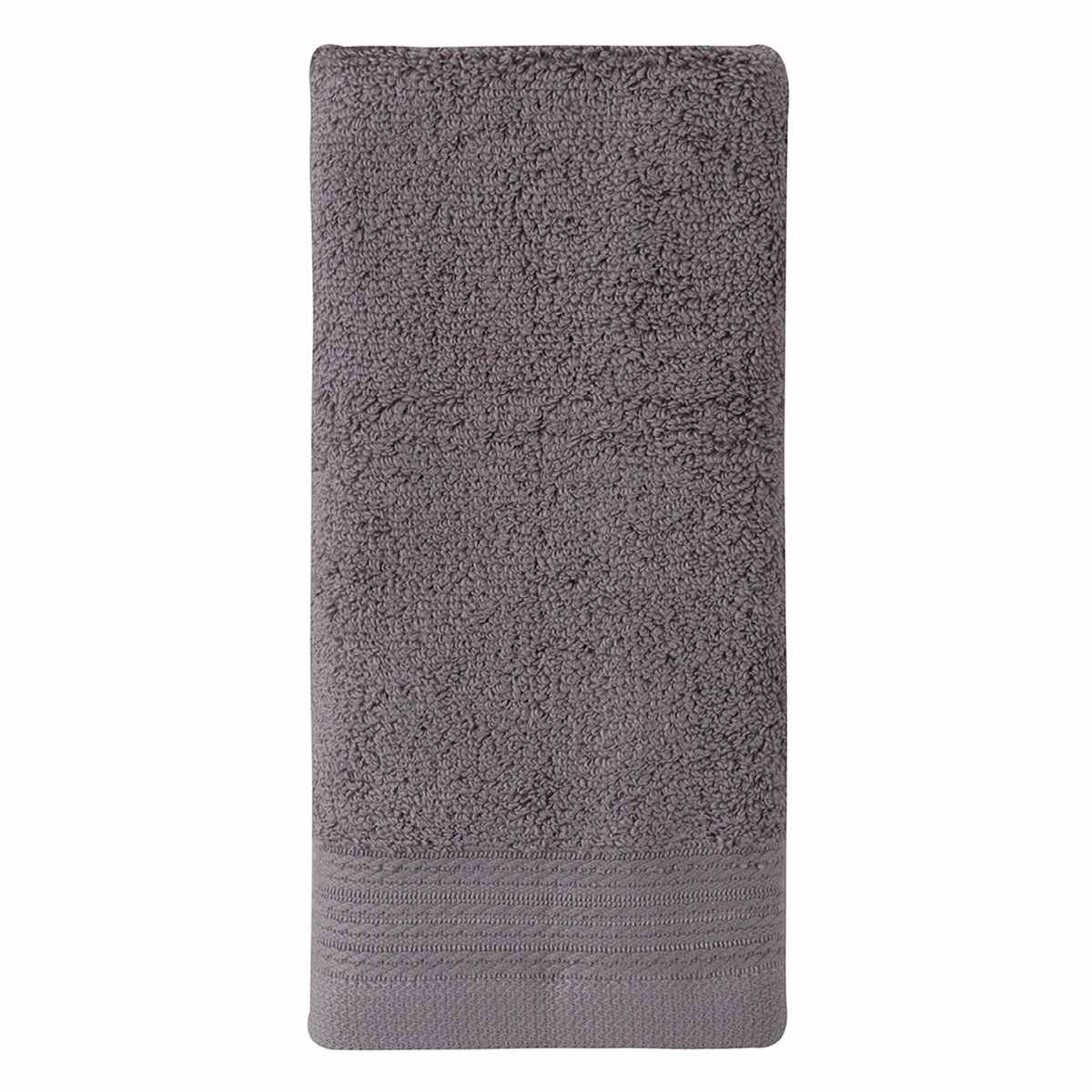 Honeybloom Plush Performance Solid Dark Grey Hand Towel, 16x28