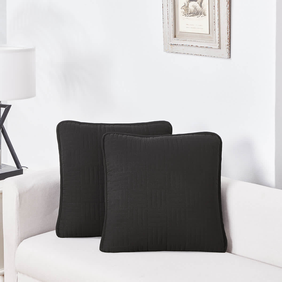 Crosby St. 2-Pack Black Washed Microfiber Throw Pillows, 18"