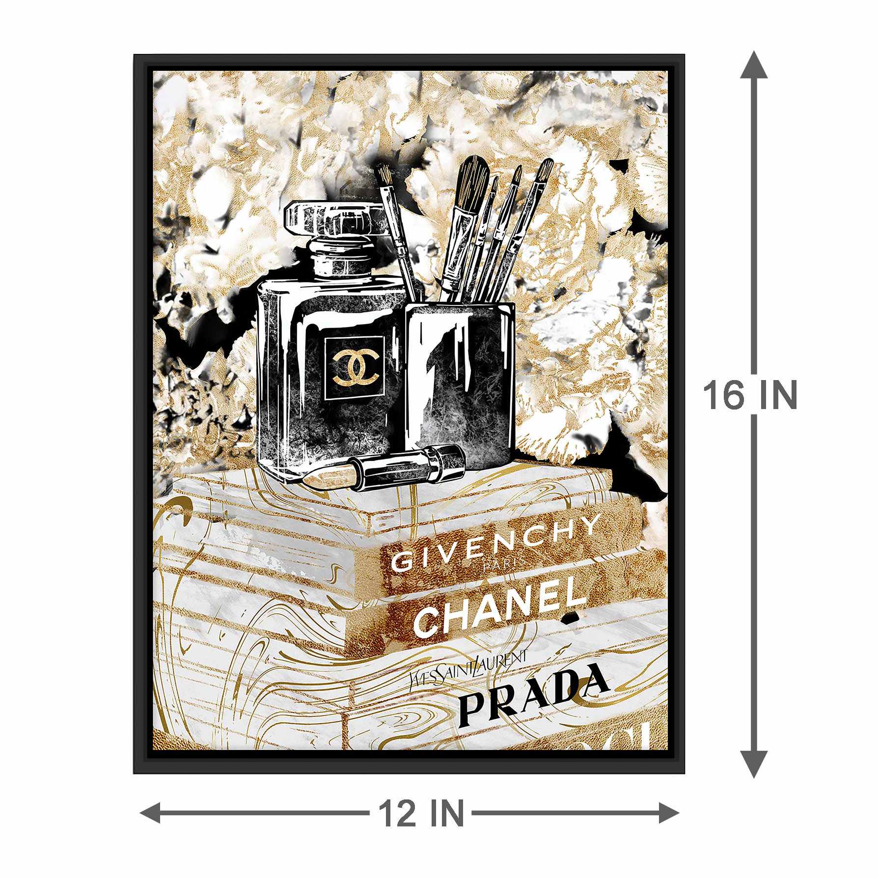 Framed Glam Books Canvas Wall Art, 12x16