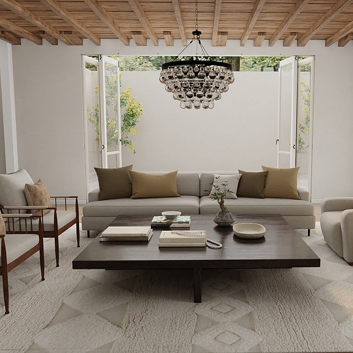 (B690) St. Marco Ivory Flatweave Diamond Design Area Rug, 8x10