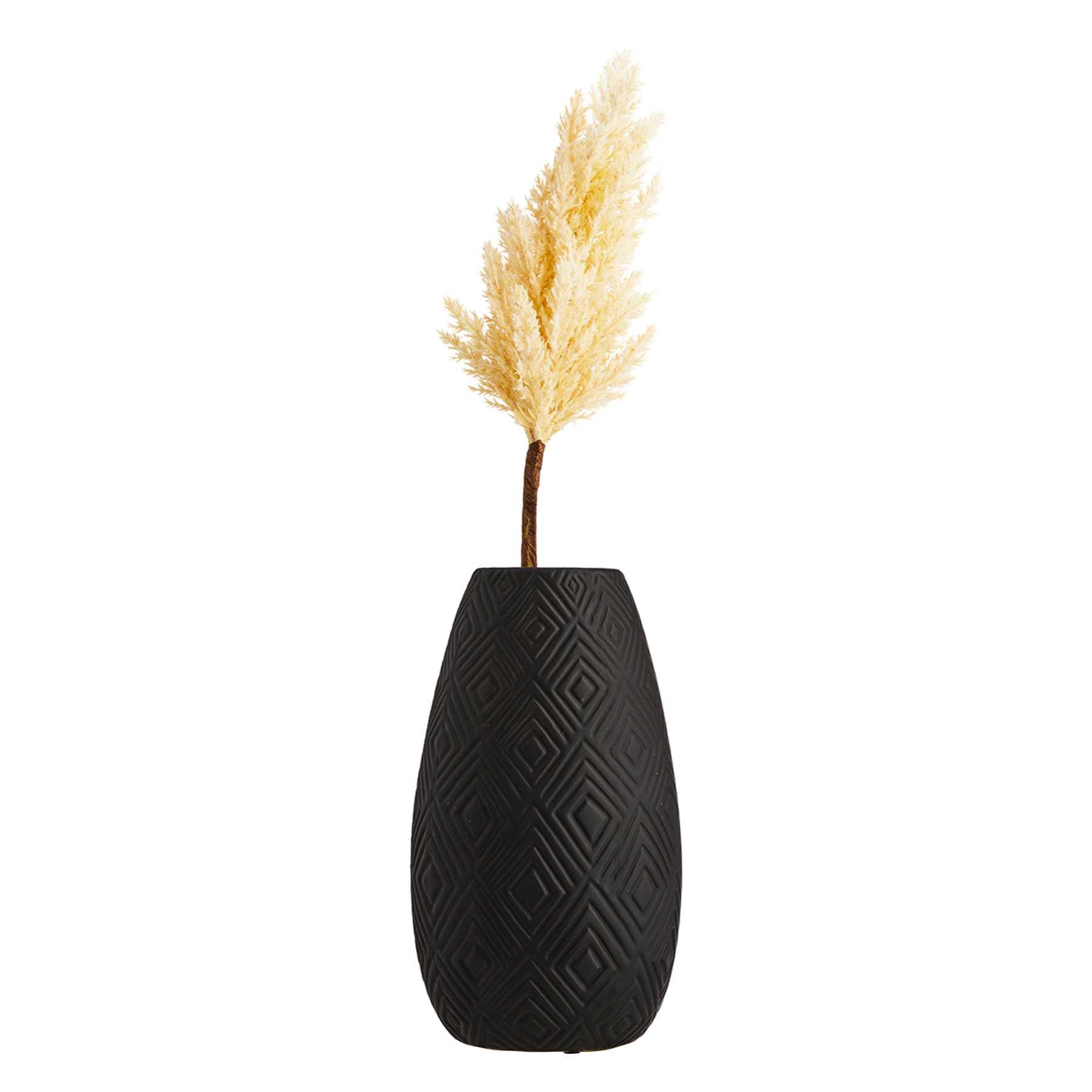 Found & Fable Eileen Black Ceramic Vase, 12"