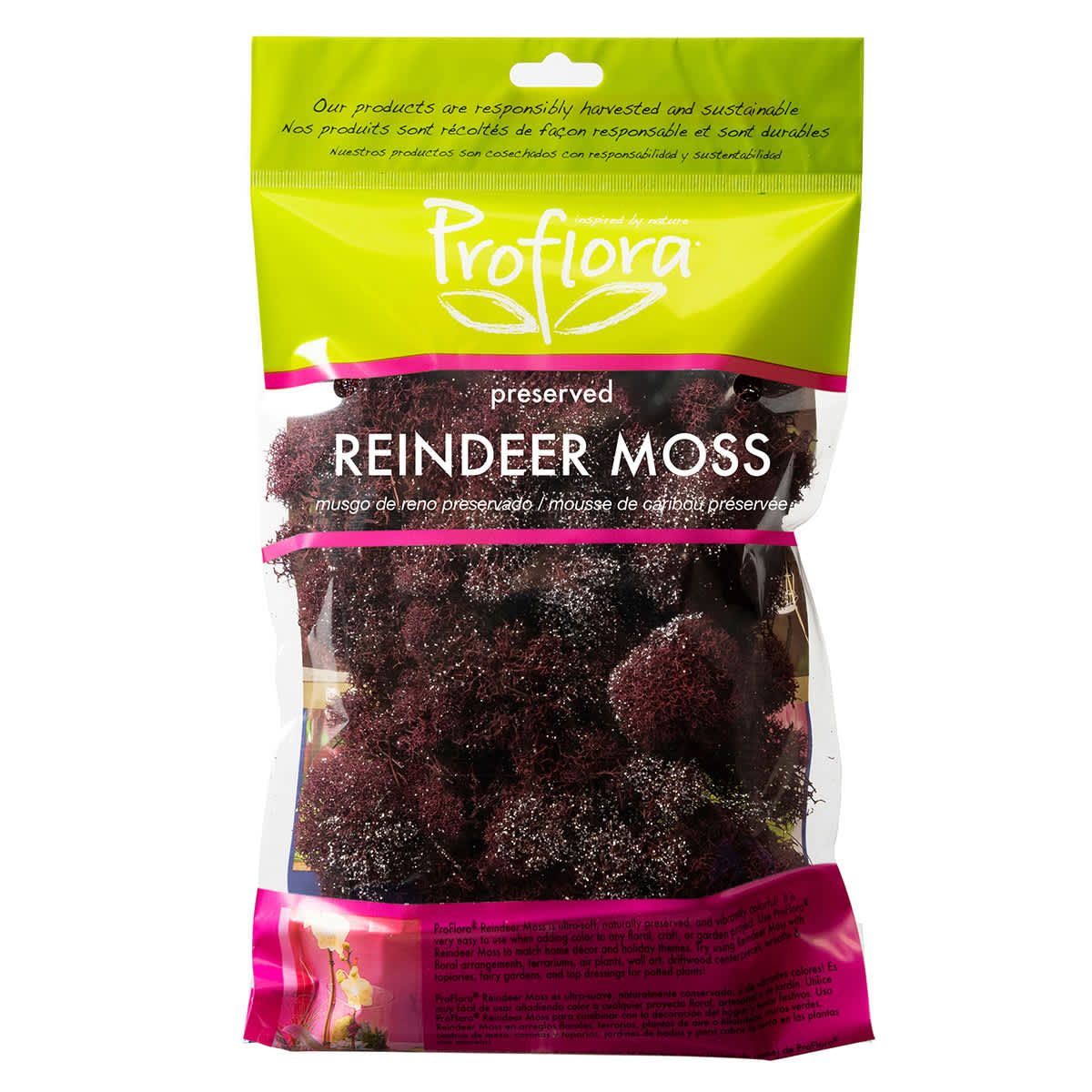 Glittered Wine Reindeer Moss