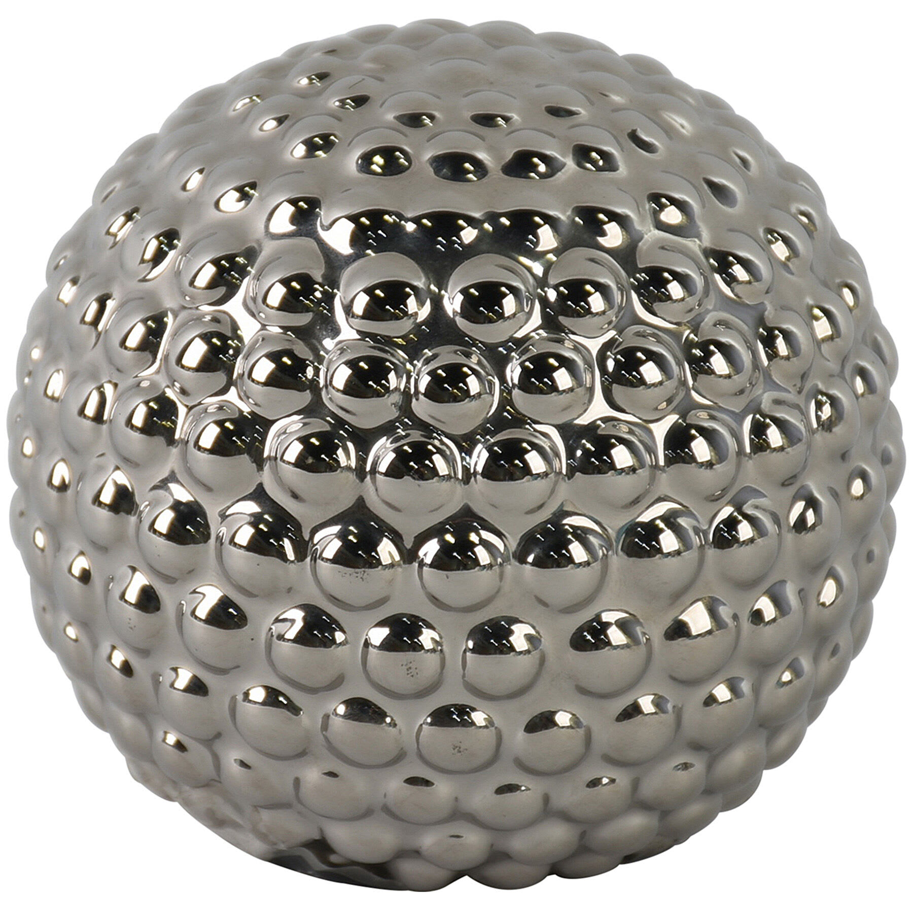 Silver Ceramic Sphere, 4"