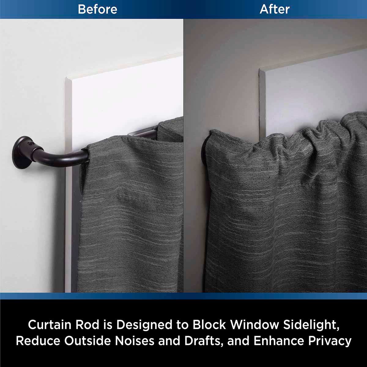 Sunzero Black Wrap Curtain Rod, 48-86"