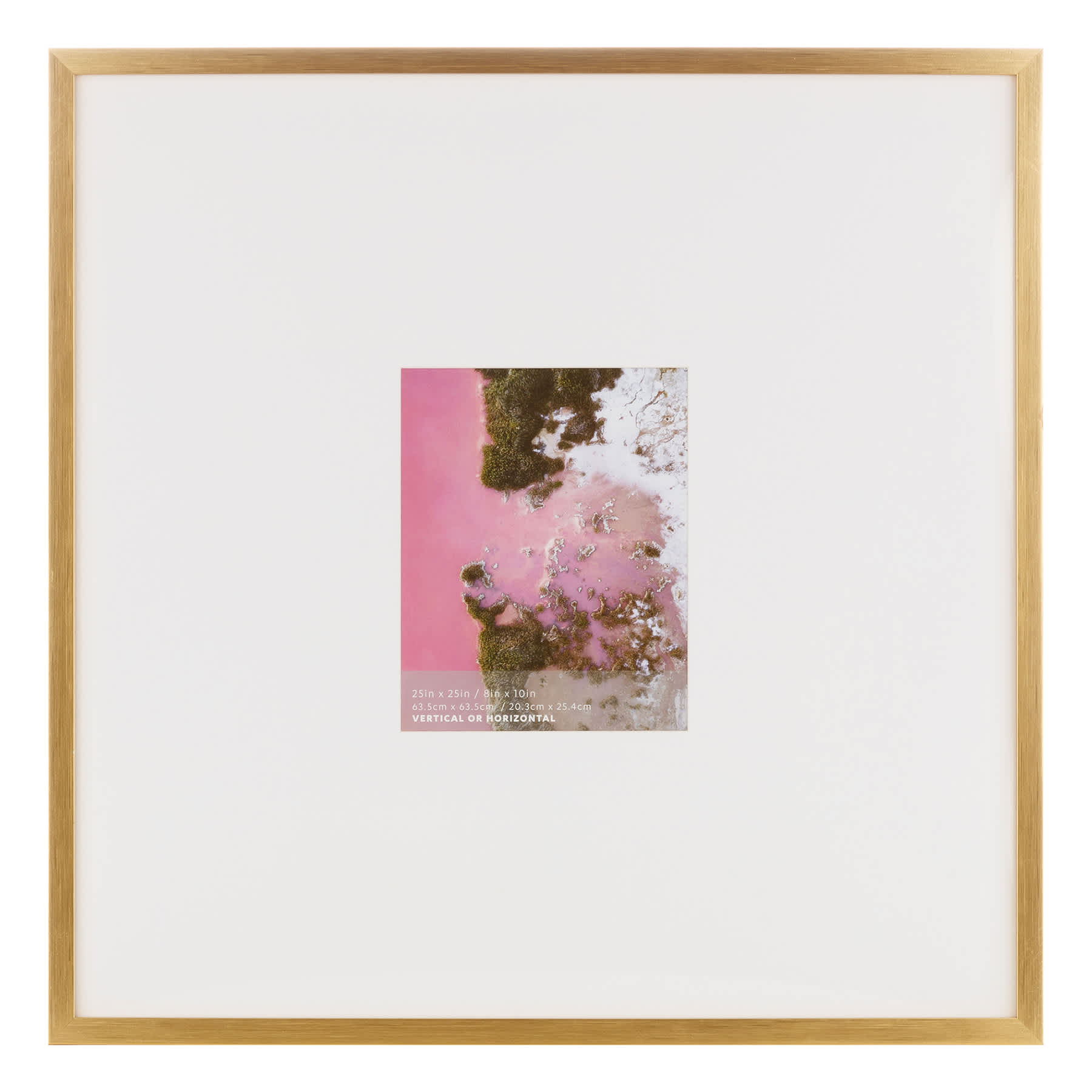 25x25 Matted to 8x10 Wall Frame, Gold
