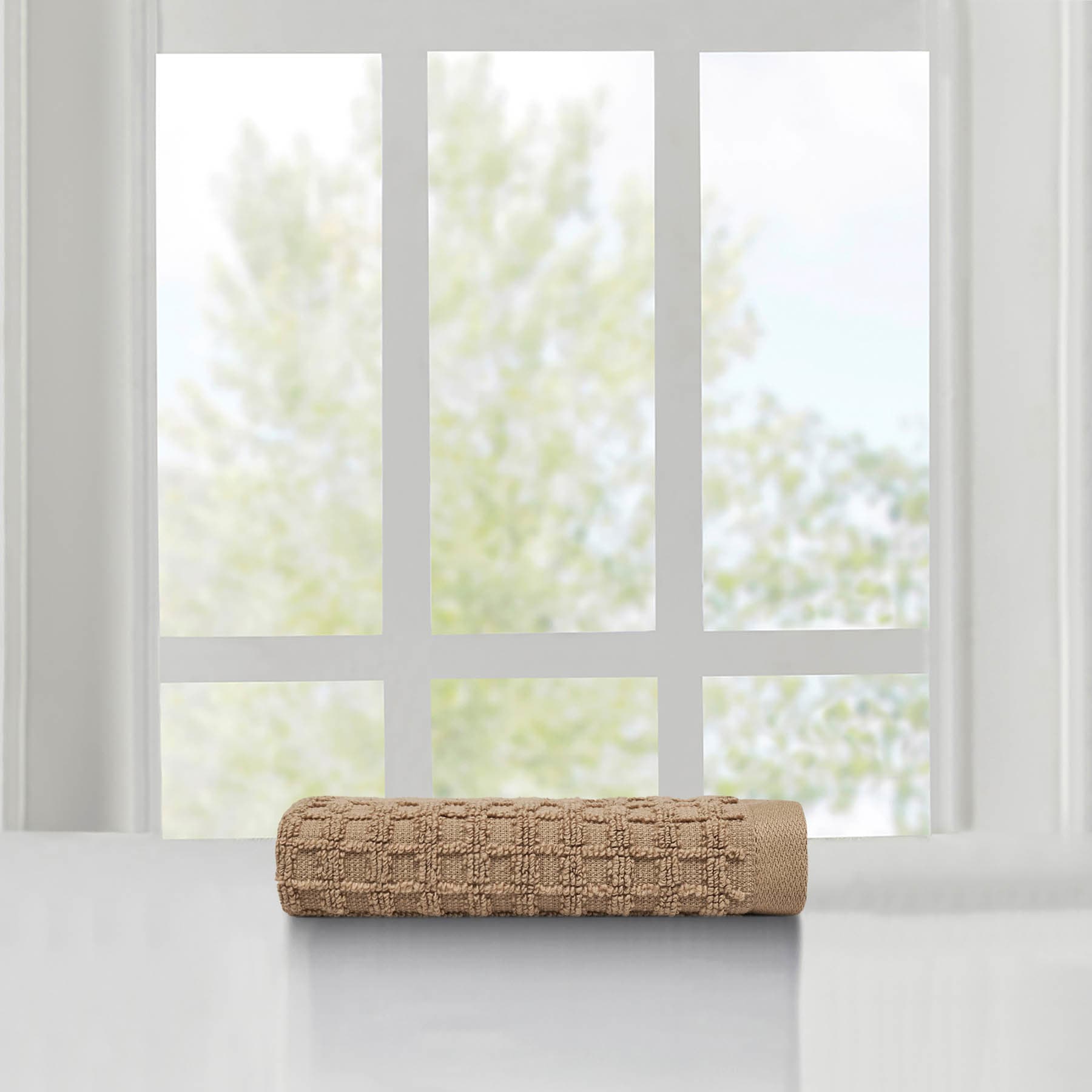 Crosby St. Portobello Terry Waffle Cotton Washcloth, 13"
