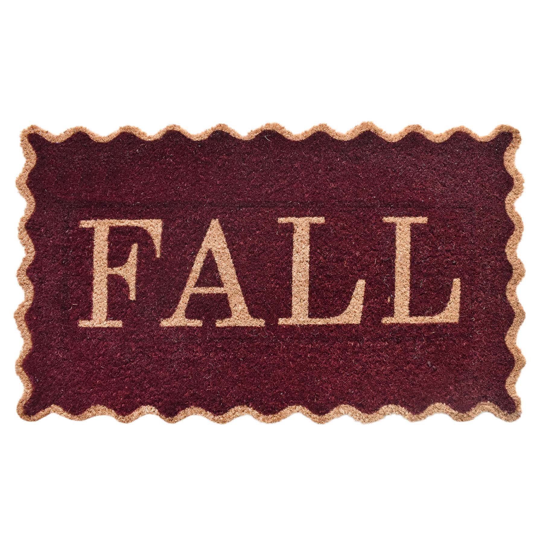 Fall Scalloped Edge Coir Mat, 18x30