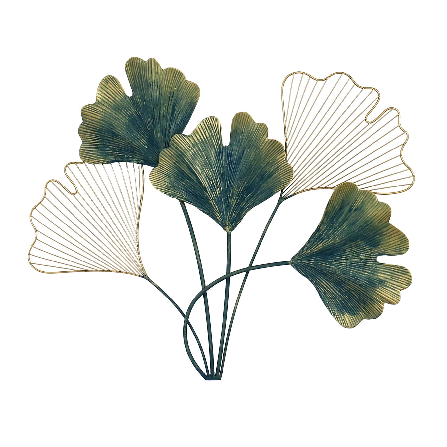 Found & Fable Metal Gingko Leaves Wall Decor, 27x21.5