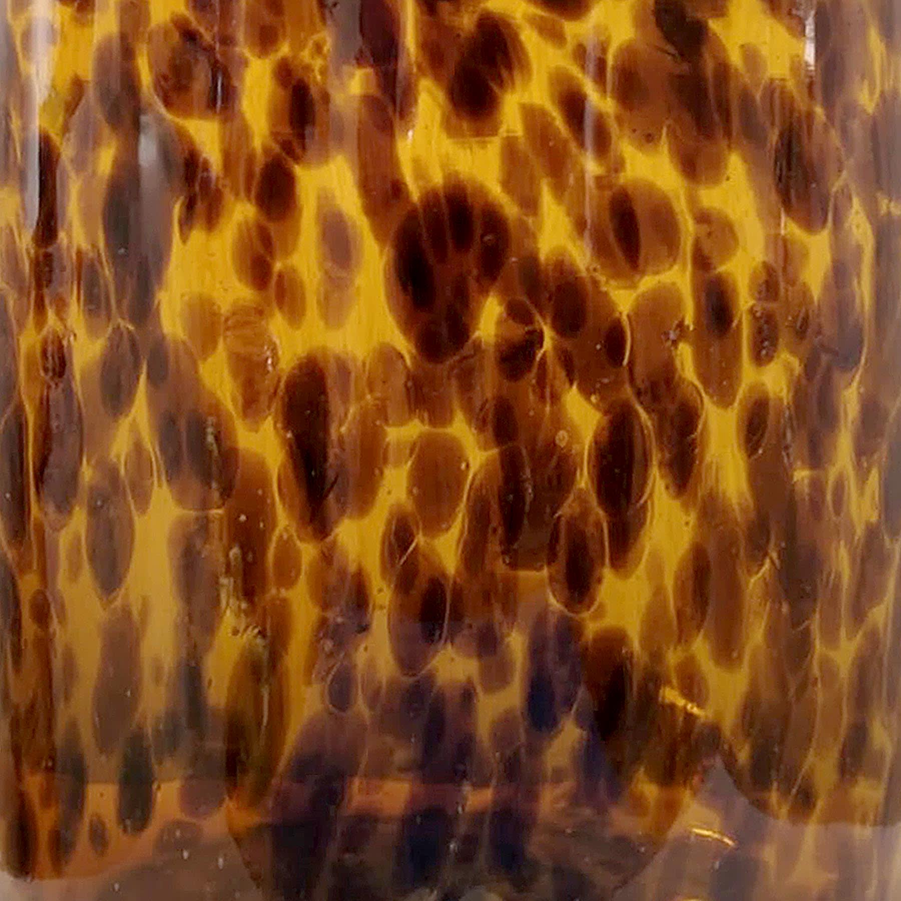 Providence Glass Tortoise Shell Cylinder Candle Holder, 9"