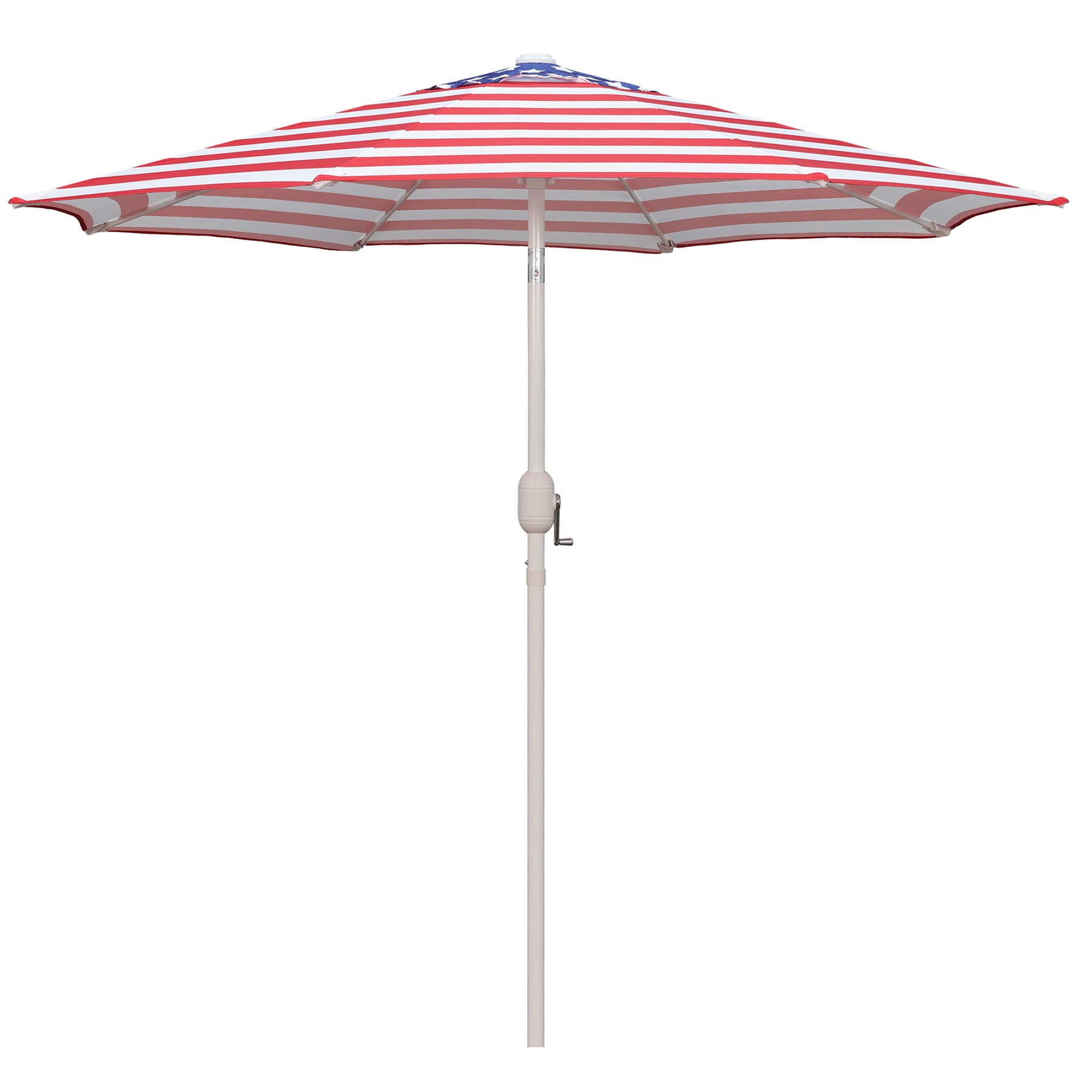 Flag Print Crank & Tilt Round Patio Umbrella, 7.5'