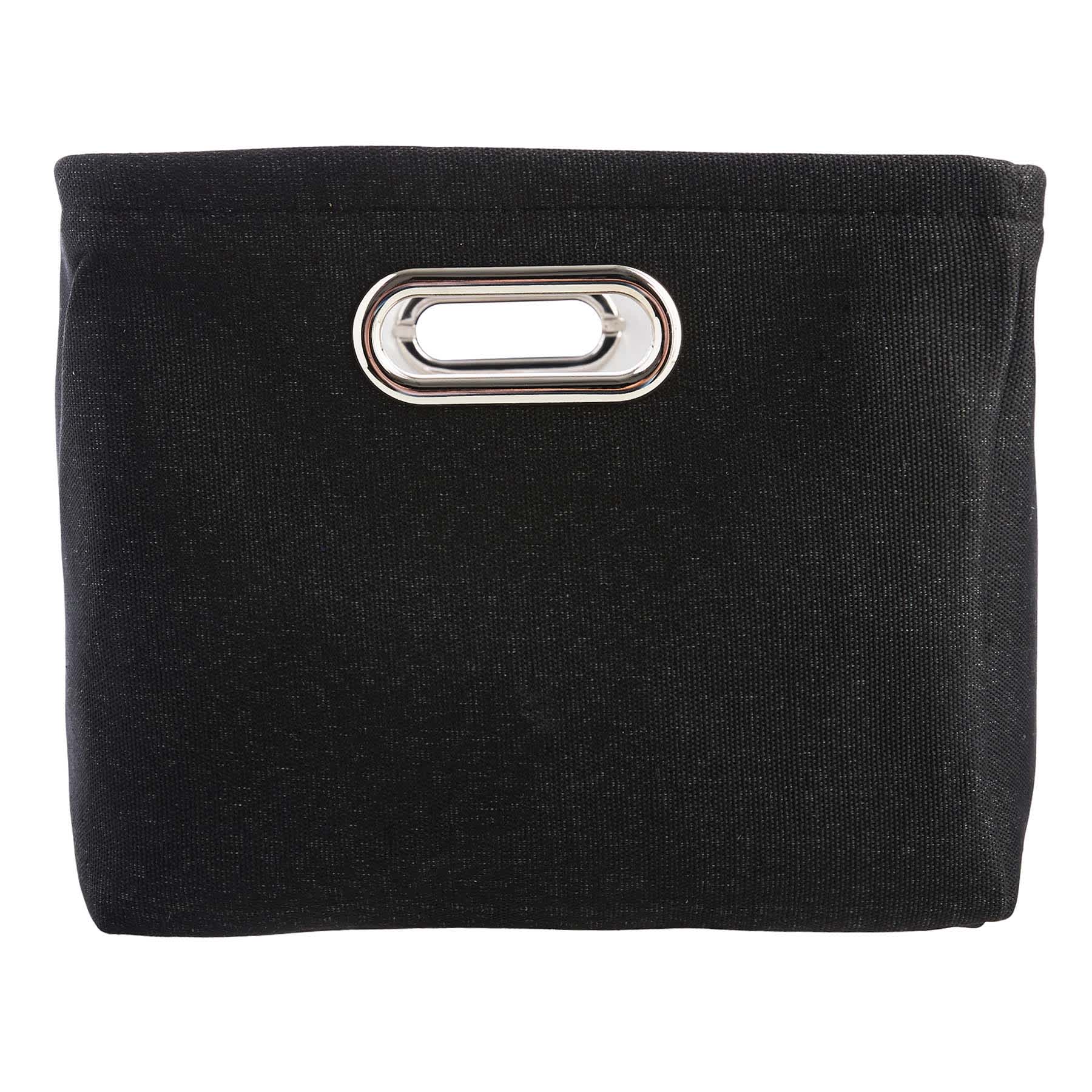 Black Rectangle Fabric Storage Basket, Medium