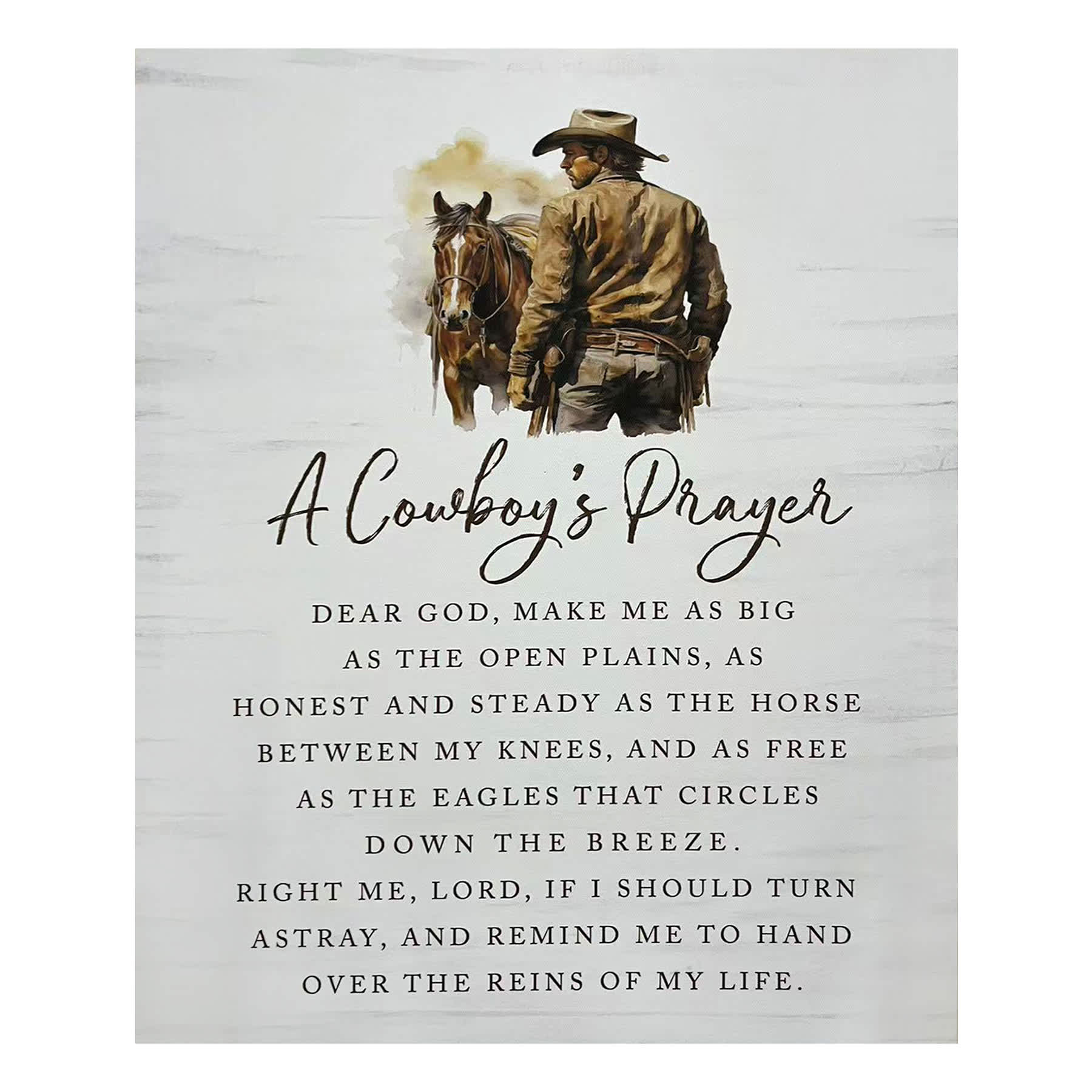 A Cowboys Prayer Canvas Wall Art, 16x20