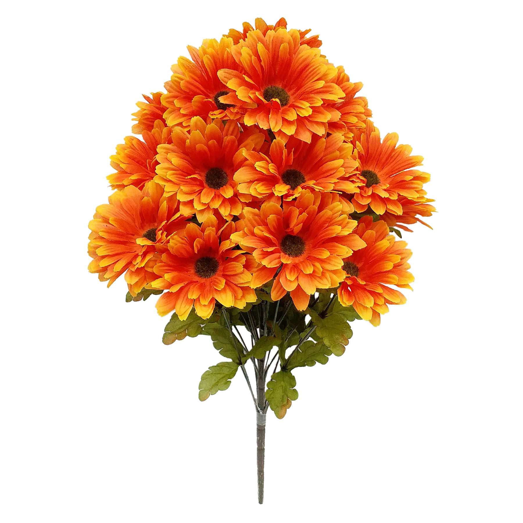 Orange Gerber Daisy Floral Bush, 24"