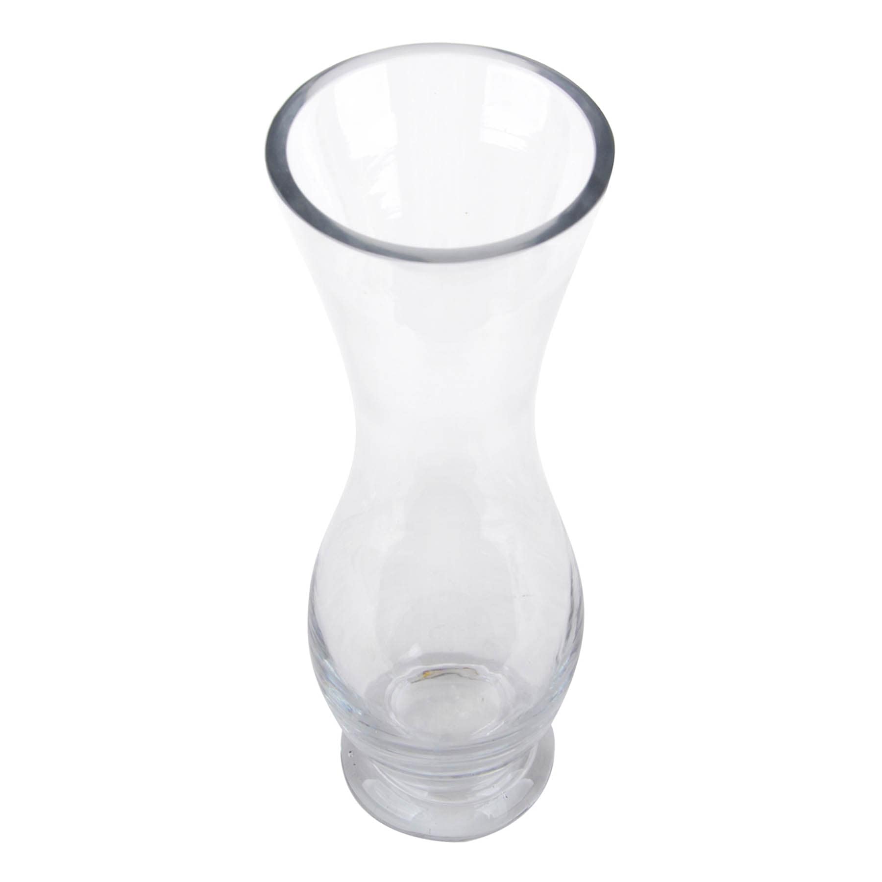 12In Round Base Hourglass Clear Glass Vase