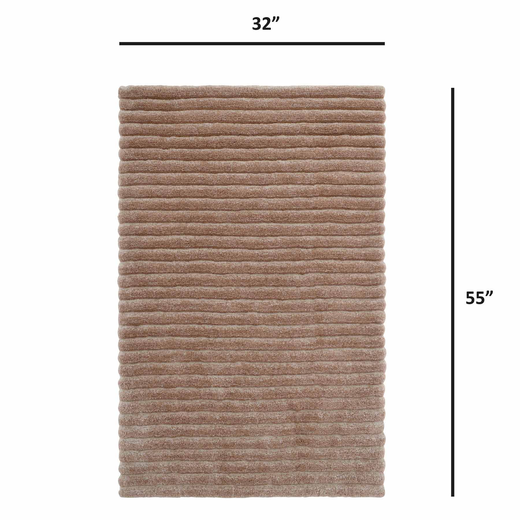 (A536) Nappa Neutral High-Low Accent Rug, 3x5